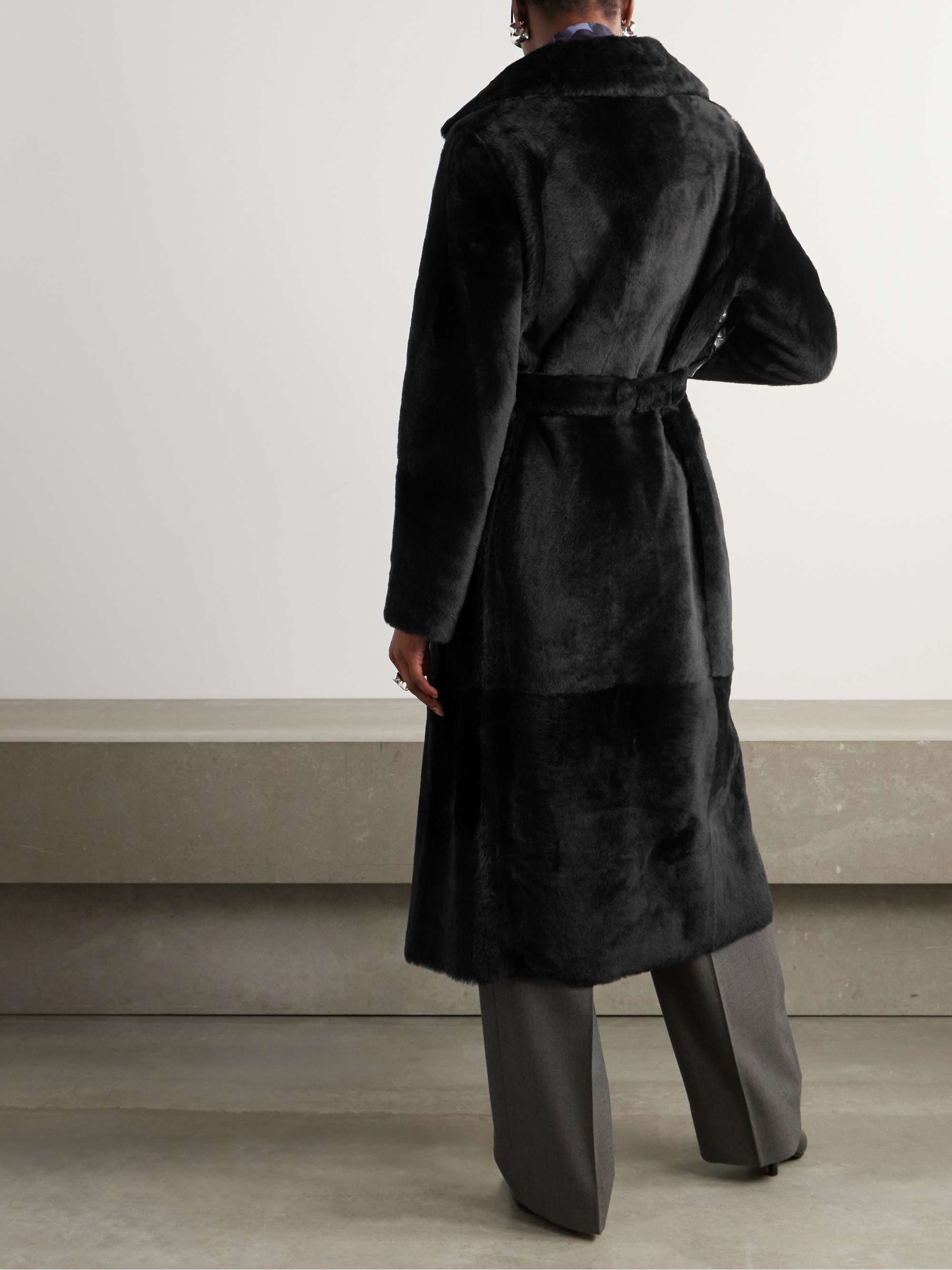 Reversible shearling coat view