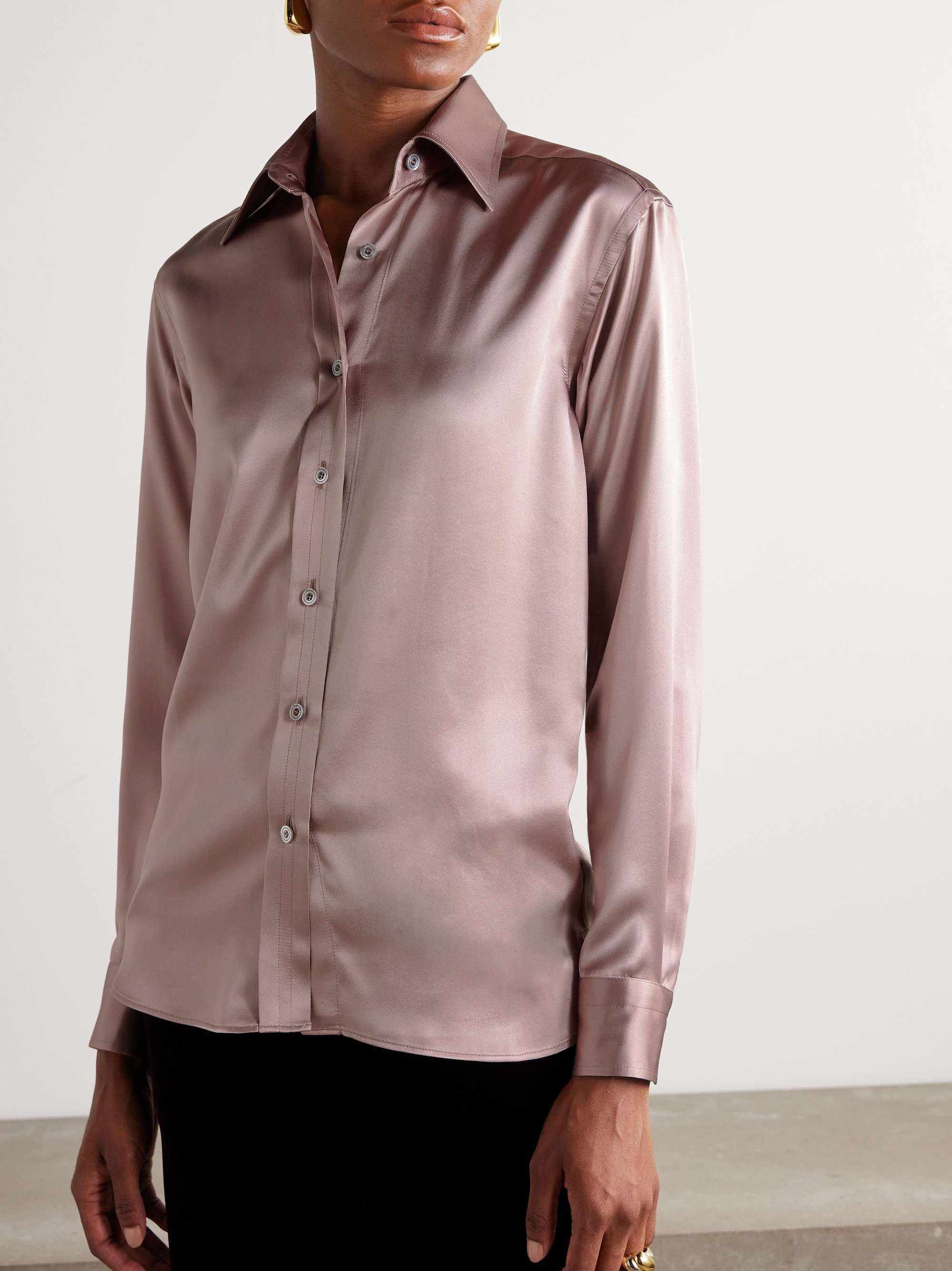 Silk-charmeuse shirt view