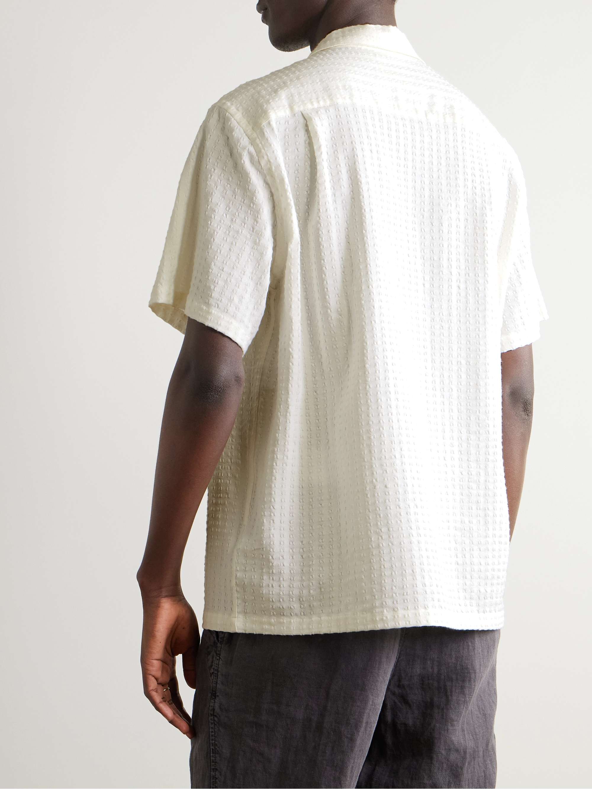 Mondego Convertible-Collar Textured Cotton Shirt view