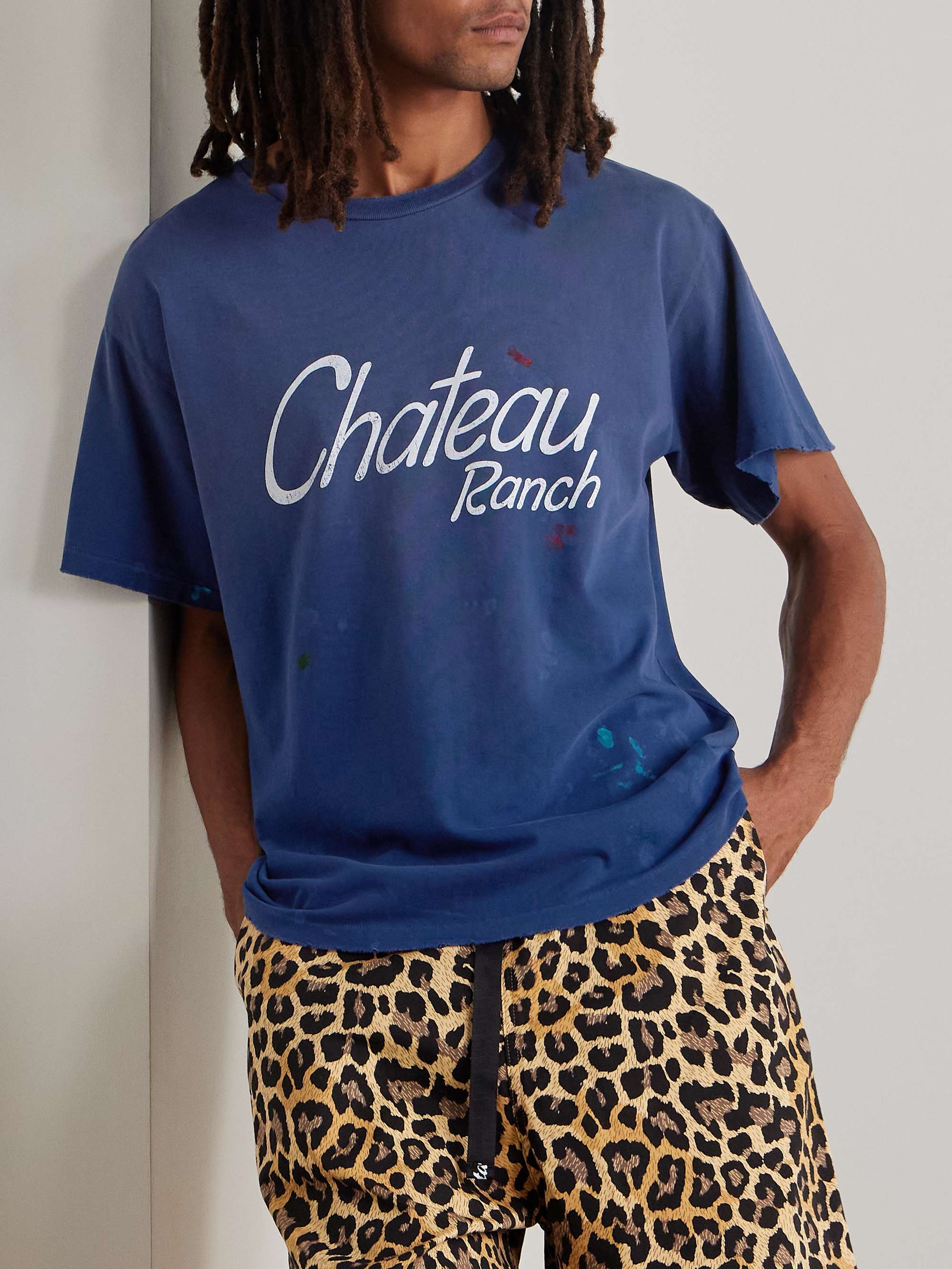 Chateau Ranch Distressed Printed Supima Cotton-Jersey T-Shirt view