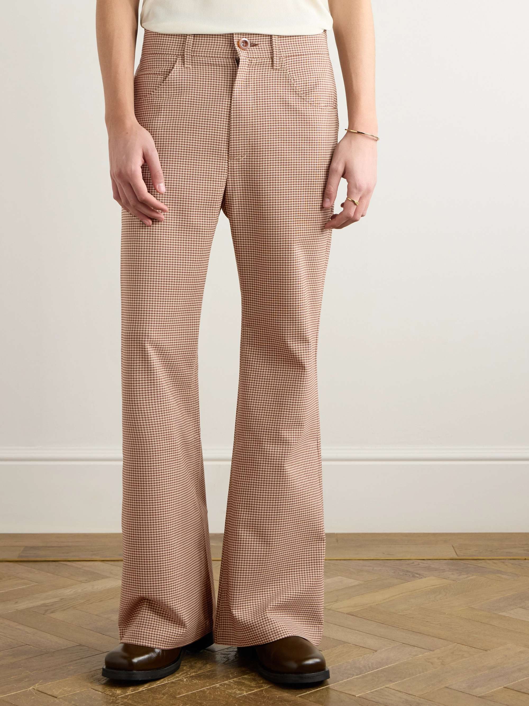 Tavares Flared Gingham Woven Suit Trousers view