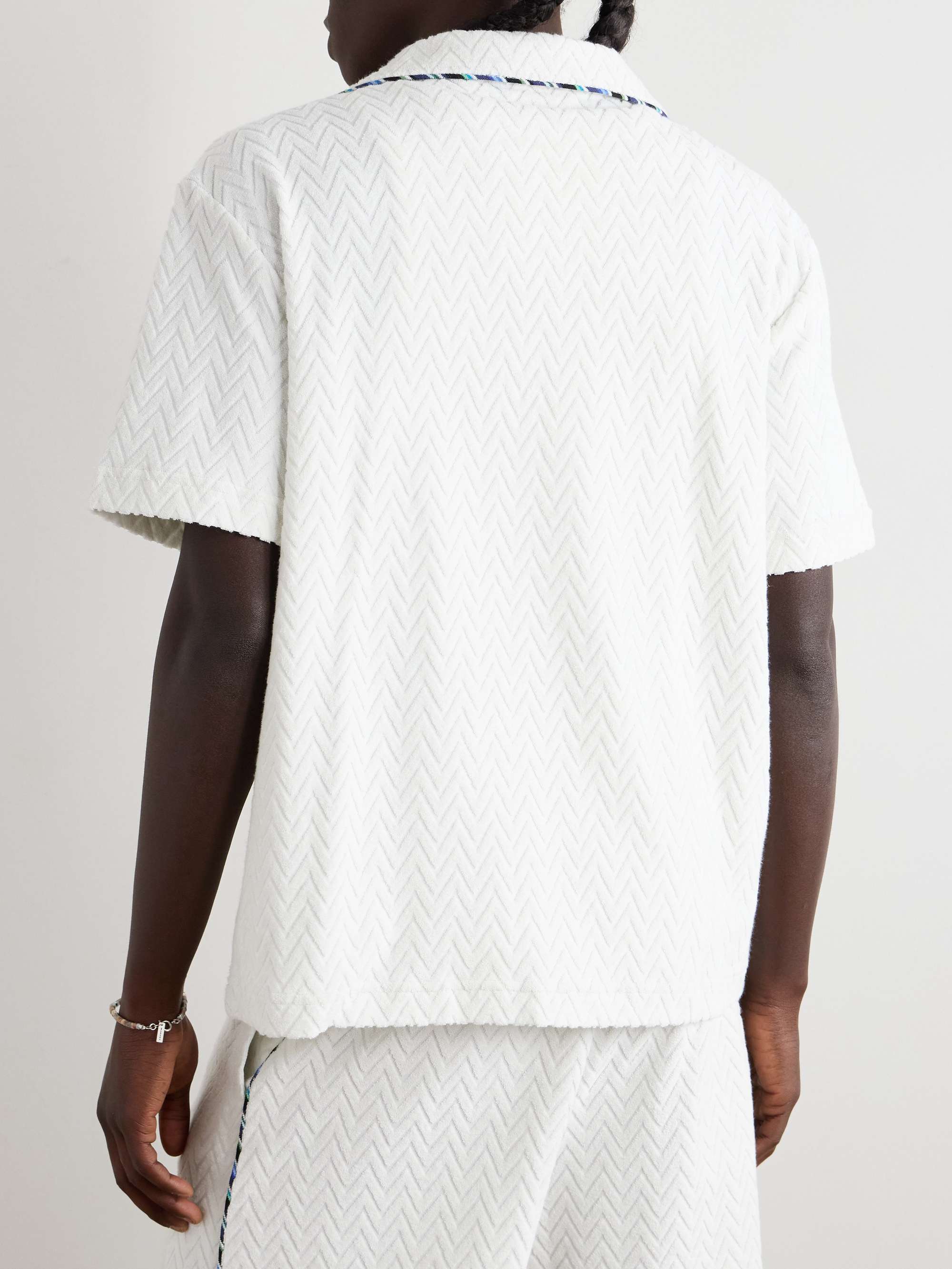 Camp-Collar Cotton-Terry Jacquard Shirt view