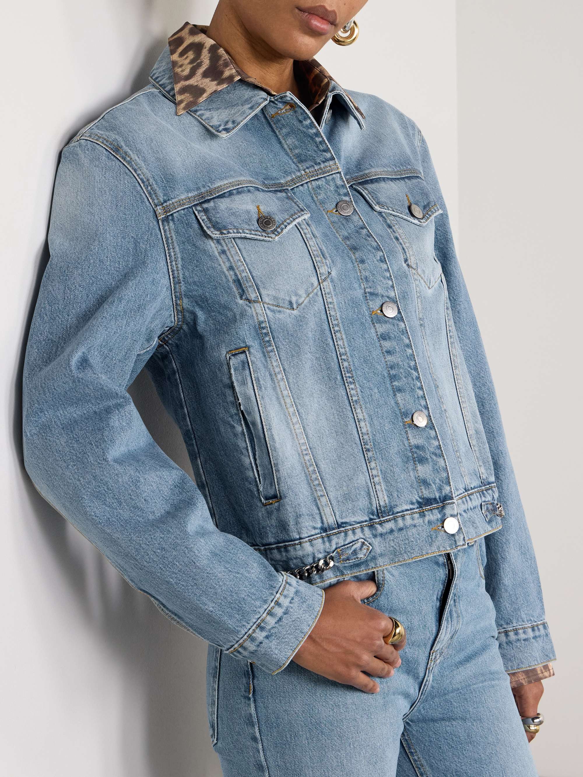+ NET SUSTAIN Iconic chain-embellished denim jacket view
