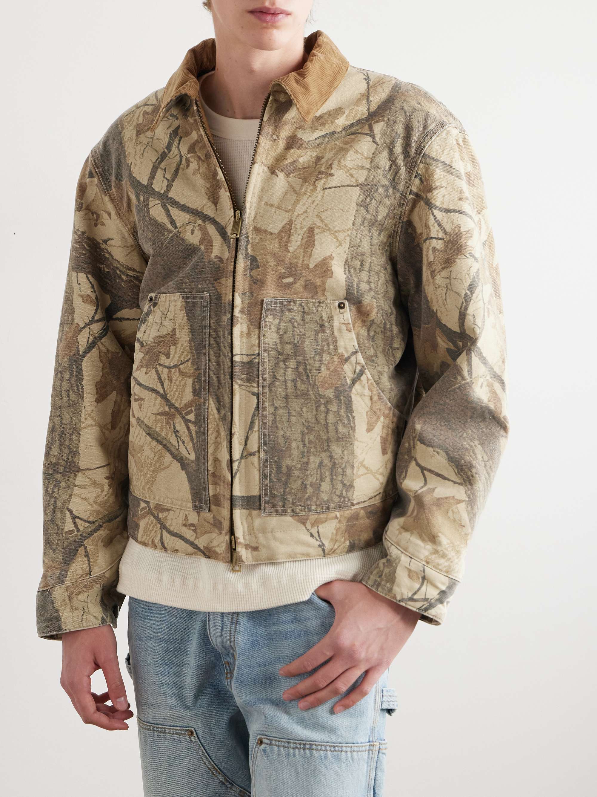 Mossy Oak Corduroy-Trimmed Printed Cotton-Canvas Jacket view