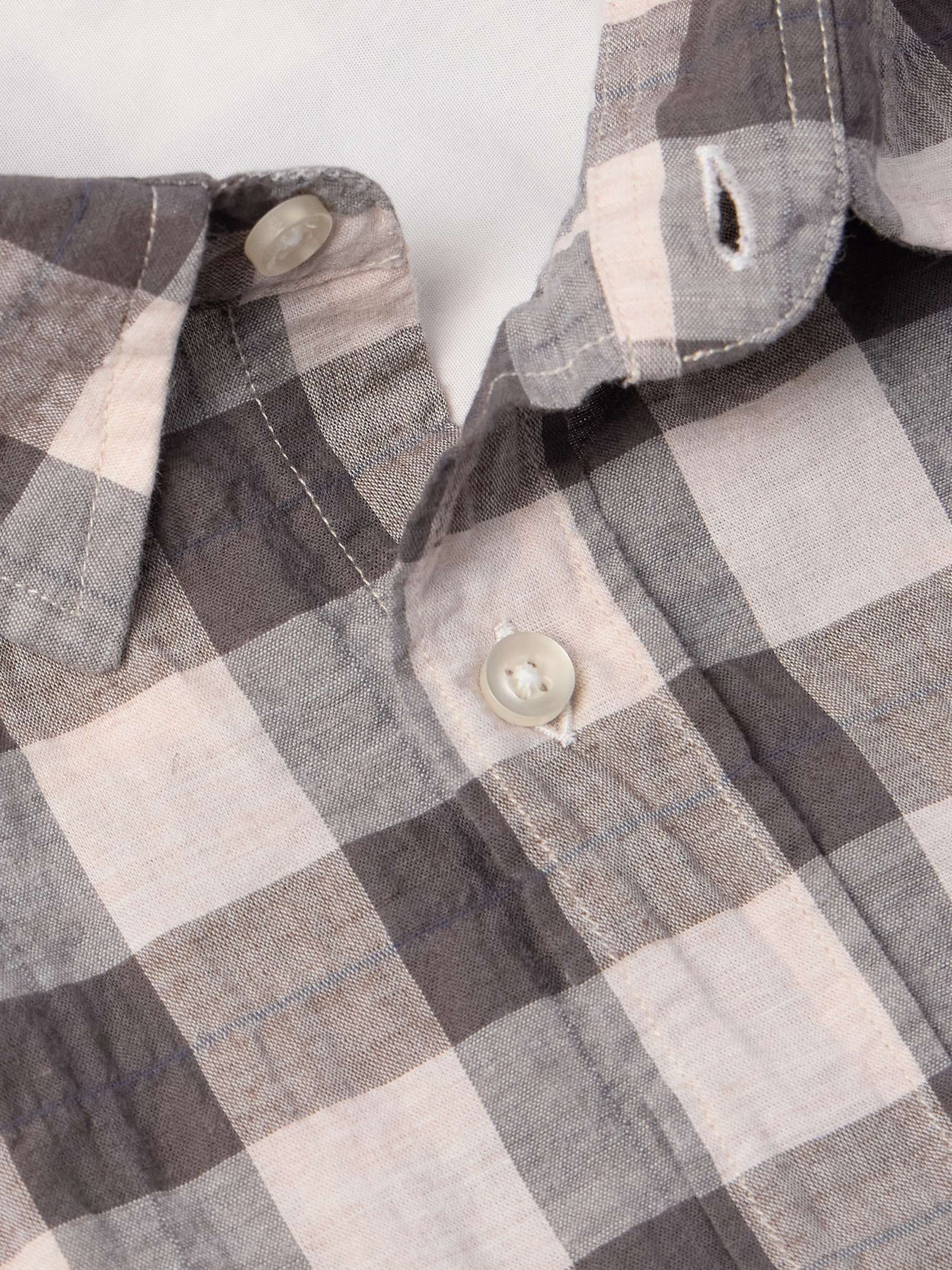 Alex Checked Crinkled Cotton-Blend Shirt view