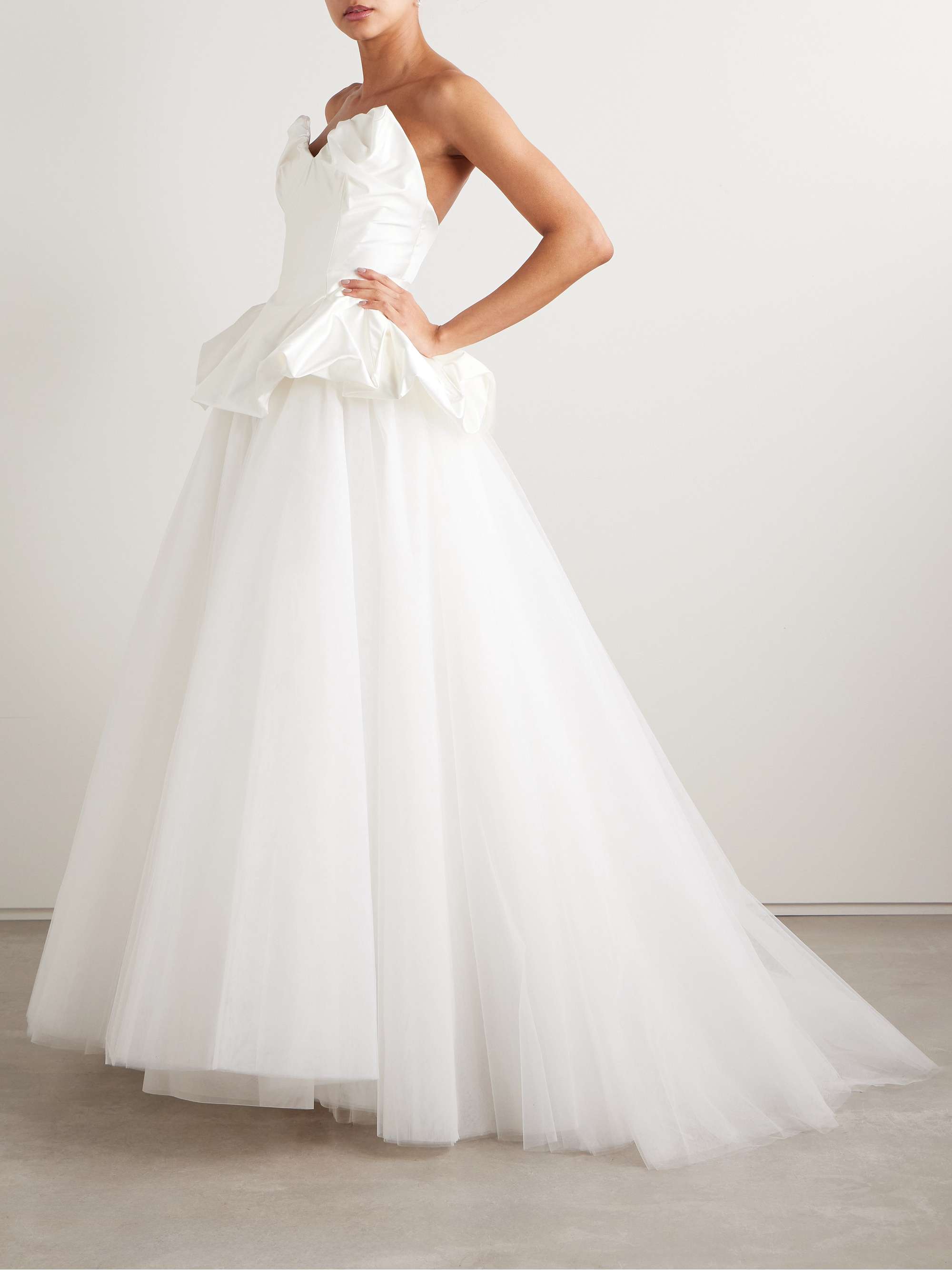 Joe Petticoat satin-trimmed tulle and crinoline maxi skirt view