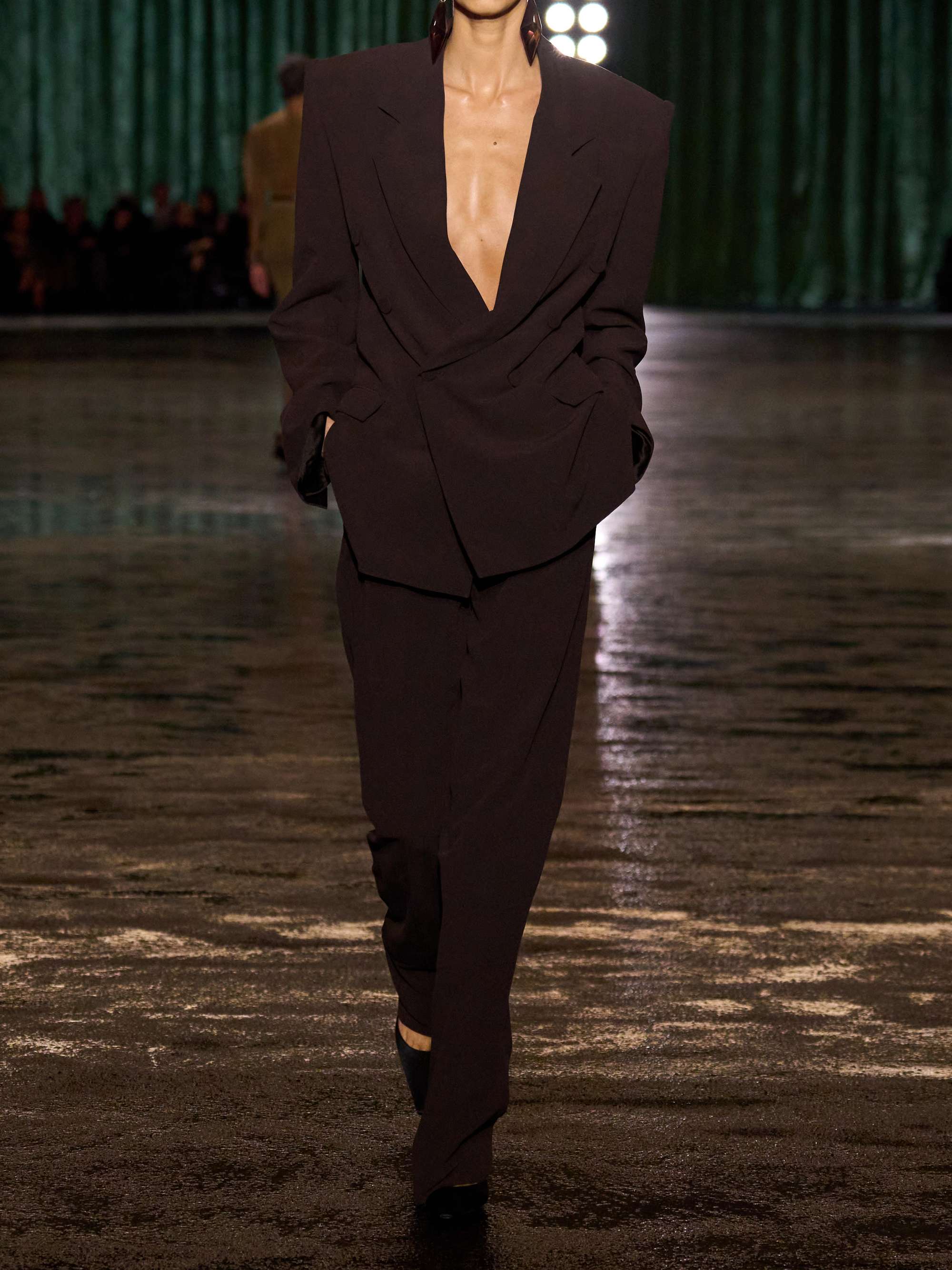 Silk-georgette straight-leg pants view