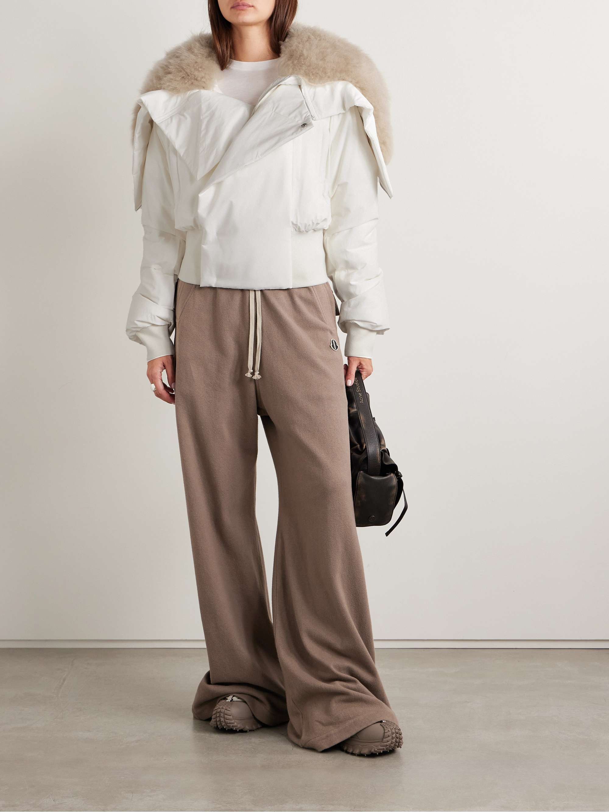 + Moncler Alice hooded shearling-trimmed quilted shell down jacket view