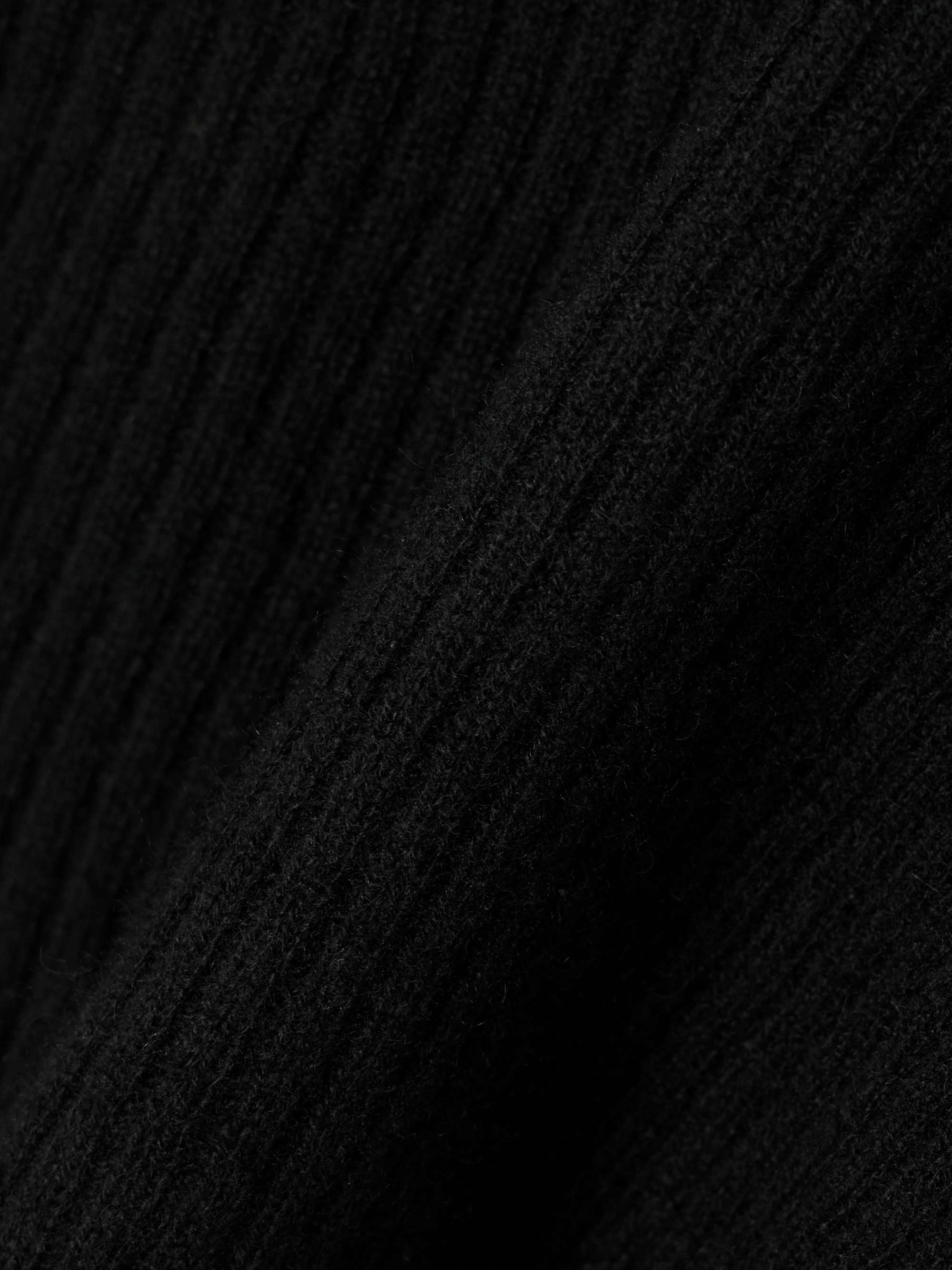 Ganta cropped ribbed organic cashmere polo sweater view