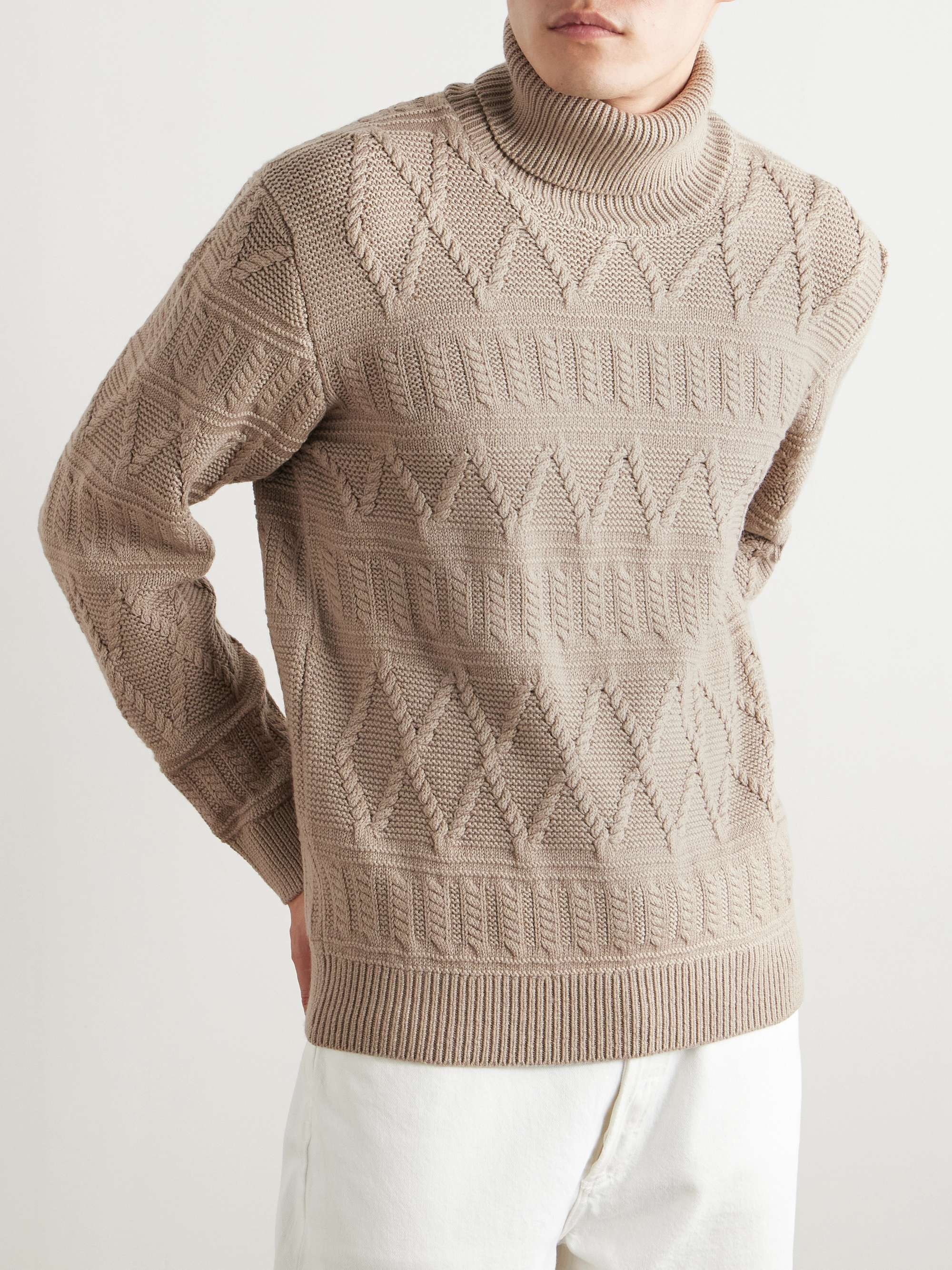 Jacquard-Knit Wool Rollneck Sweater view