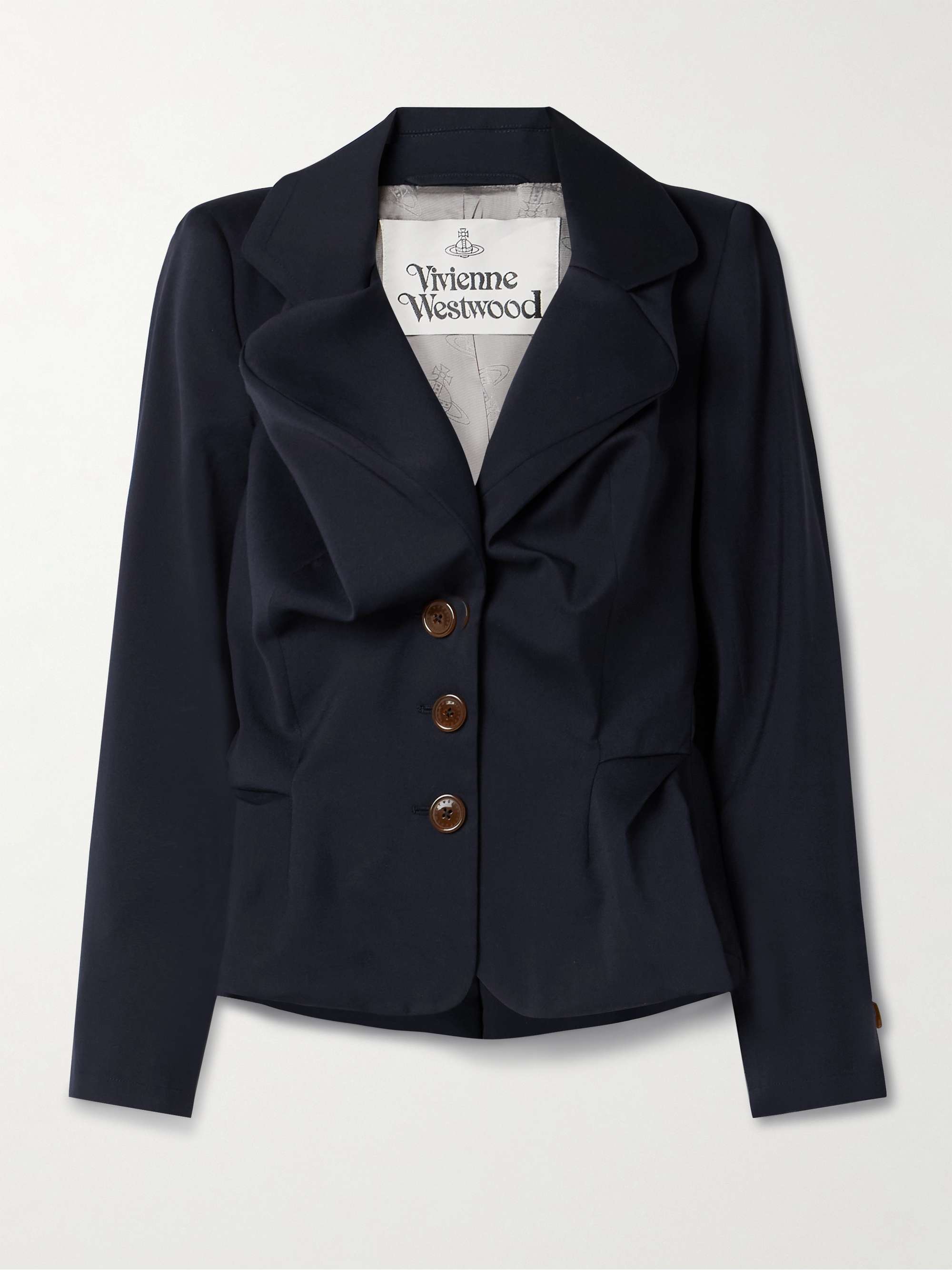 Gathered wool-twill peplum jacket view