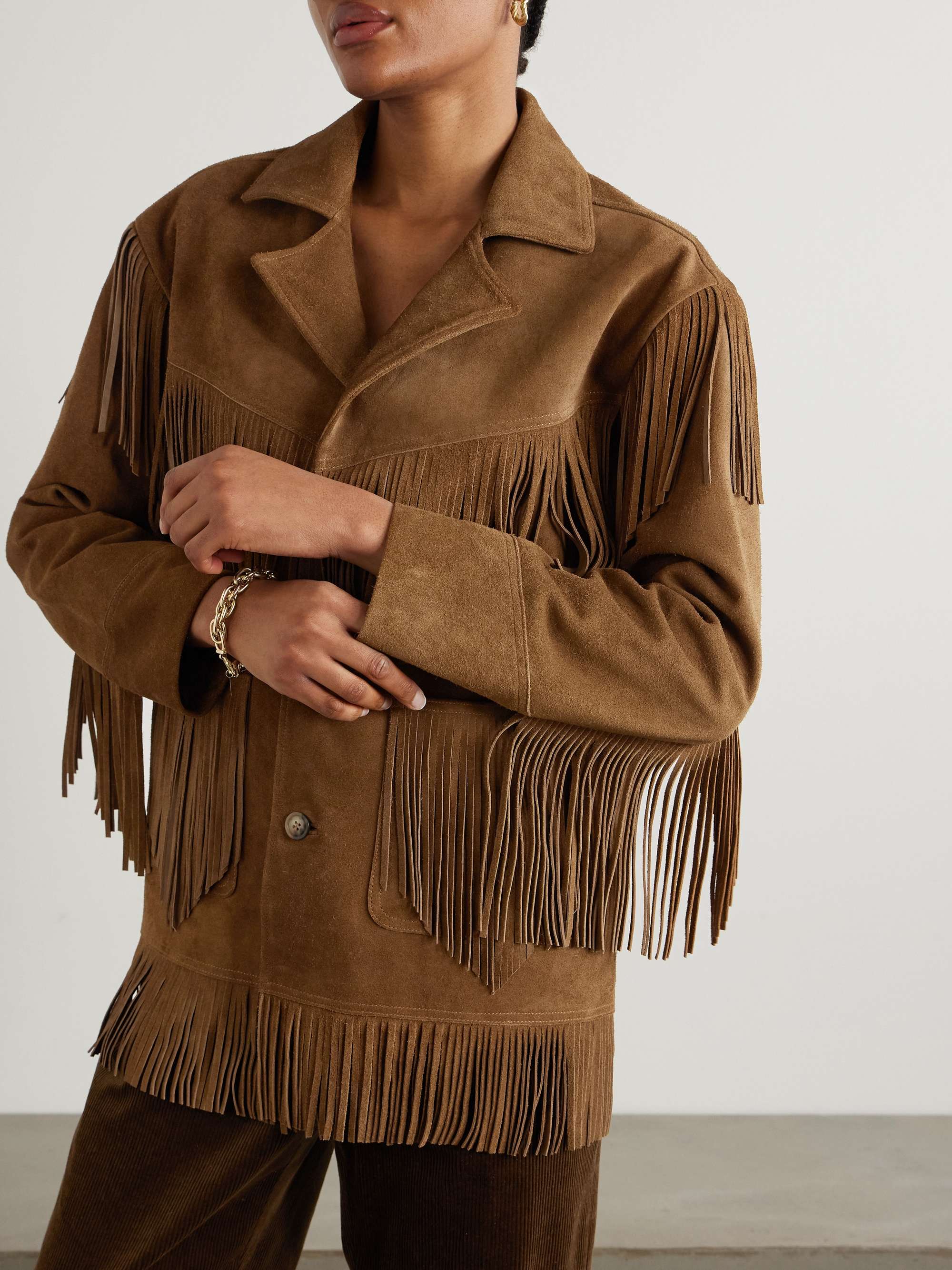 Fringed suede jacket view