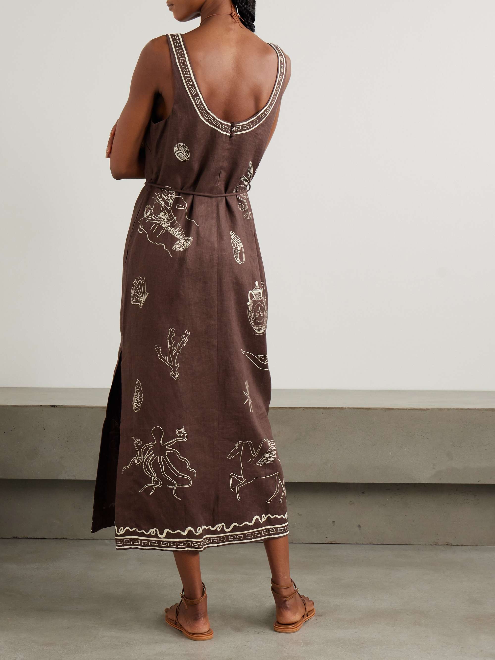 + Sam Pauletto Sammy belted printed linen midi dress view