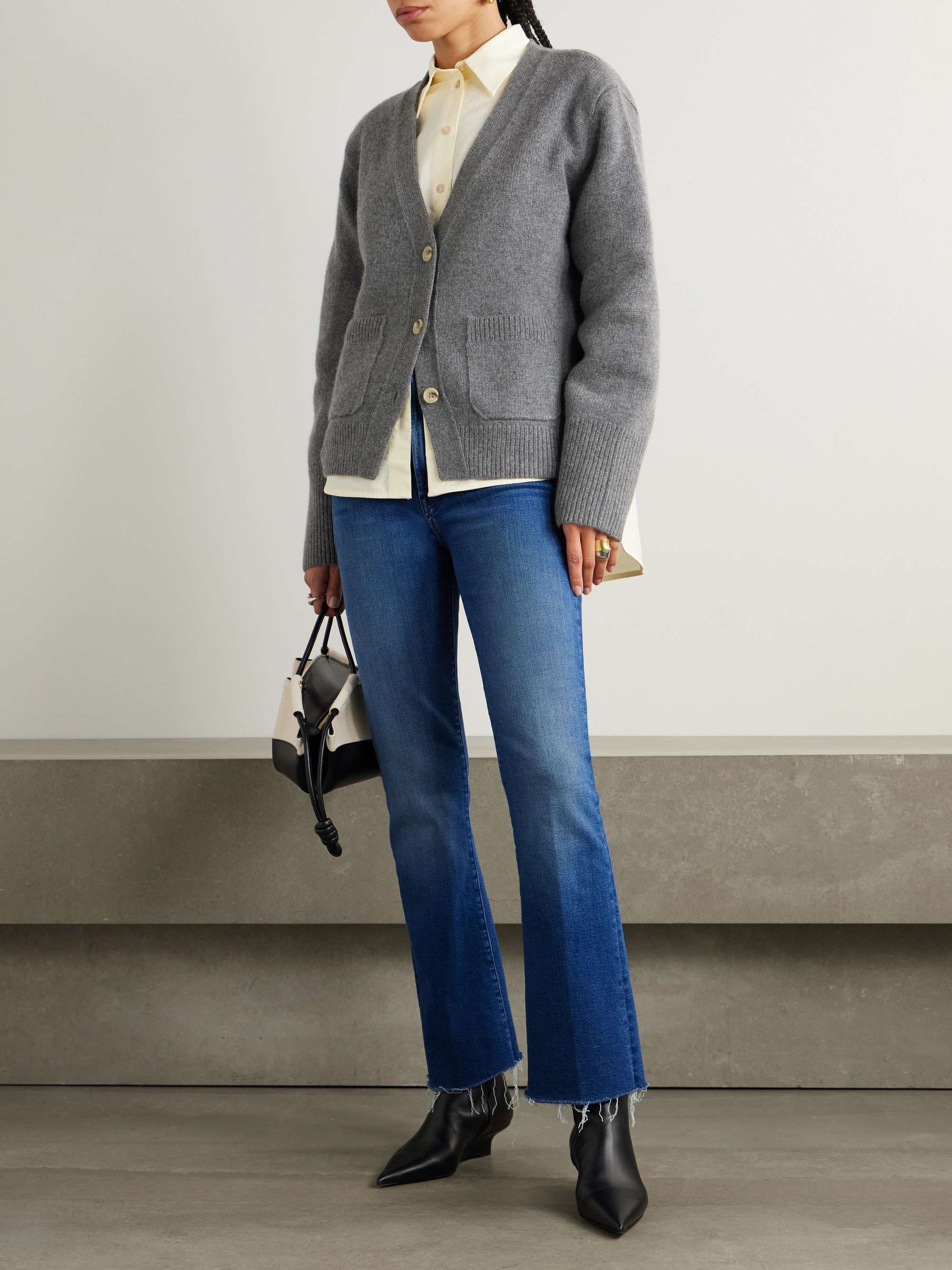 The Hustler Flood Fray high-rise bootcut jeans view