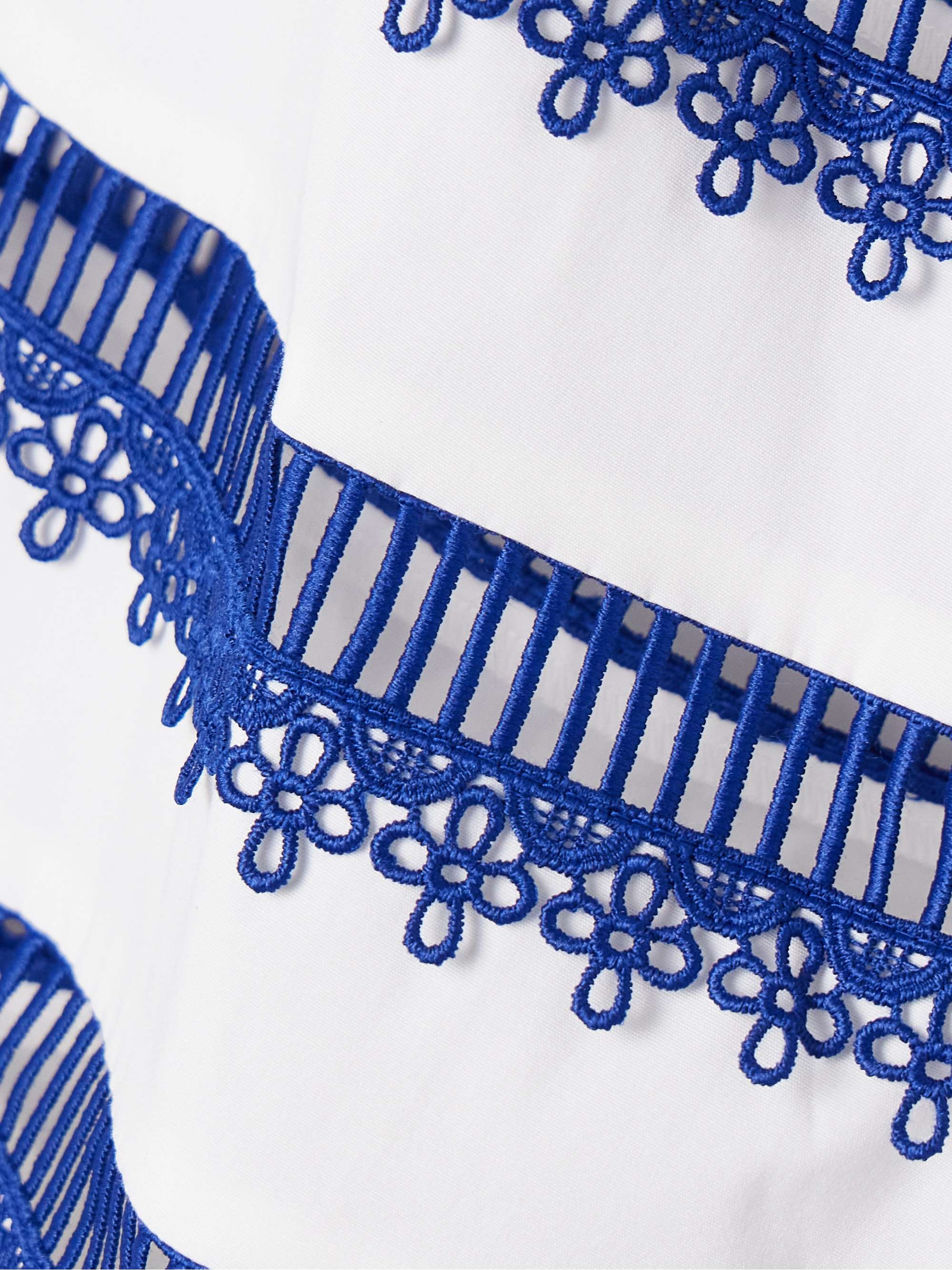 Guipure lace-trimmed cotton-blend poplin shirt view
