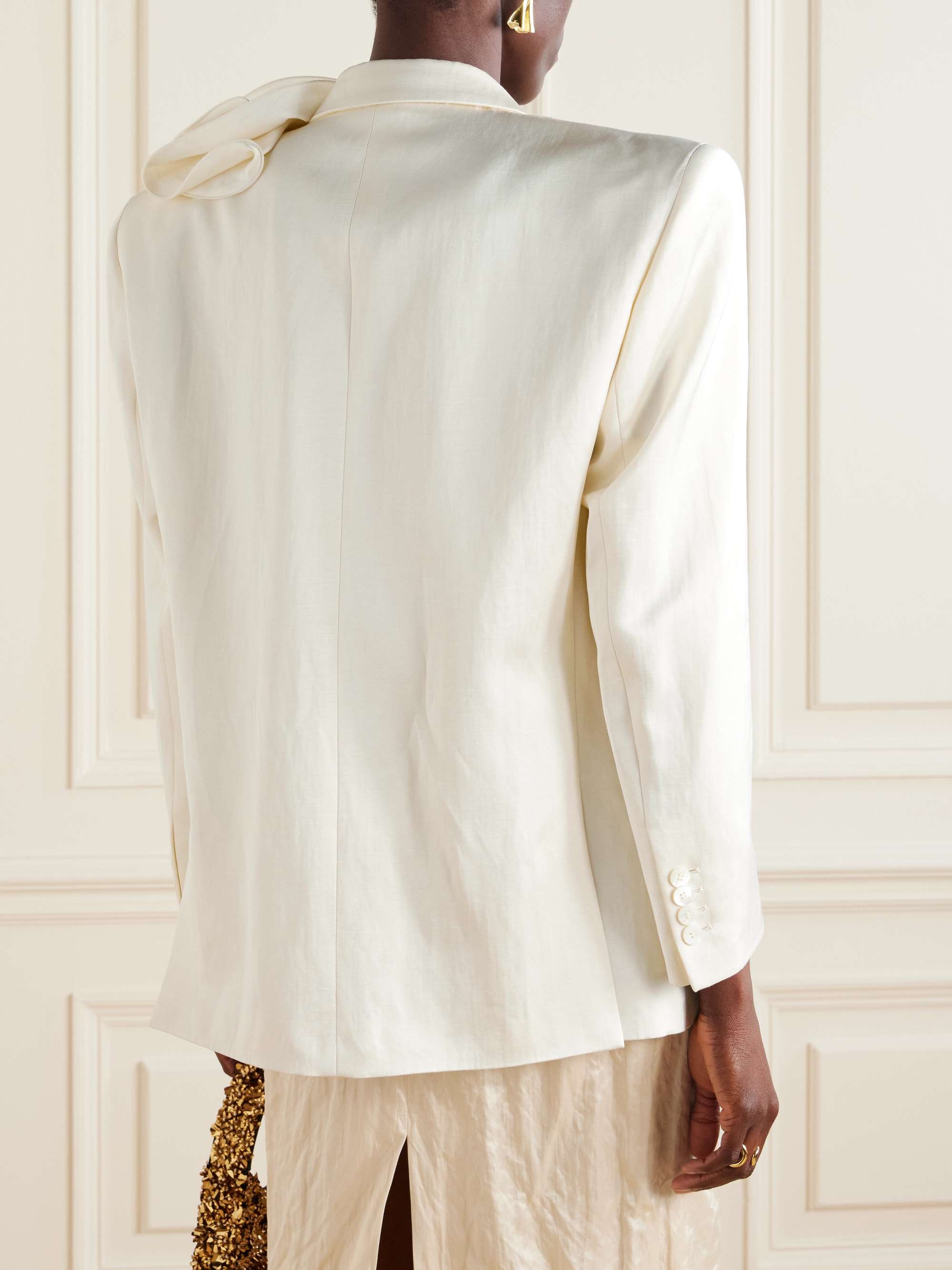 Appliquéd woven blazer view
