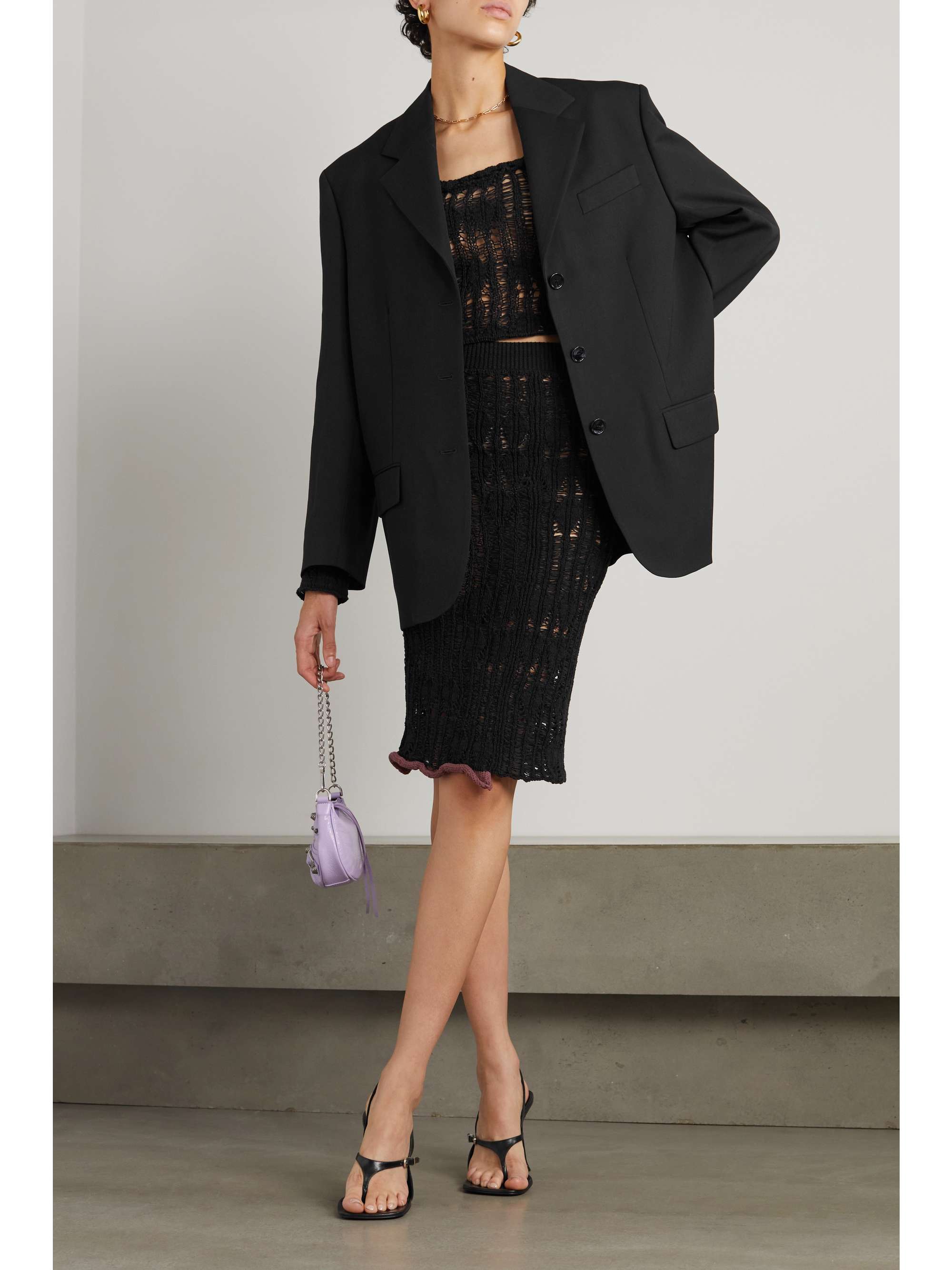 + NET SUSTAIN oversized recycled woven blazer view