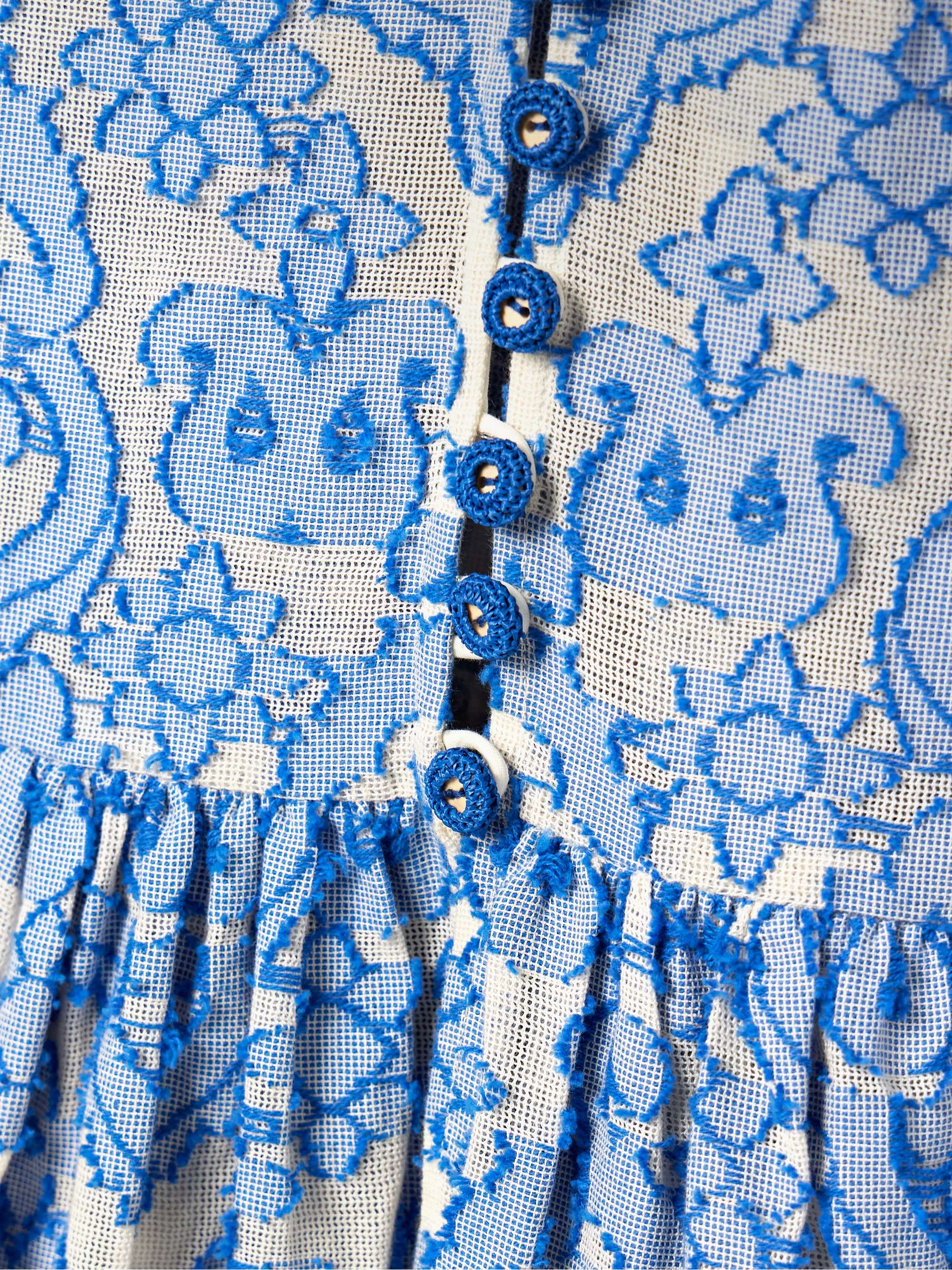 Wylie belted tiered embroidered cotton midi dress view