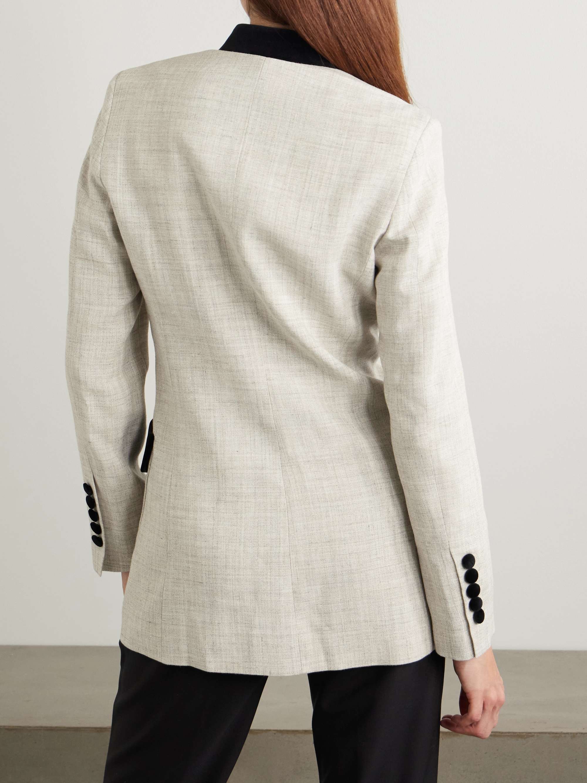 Raja velvet-trimmed canvas blazer view