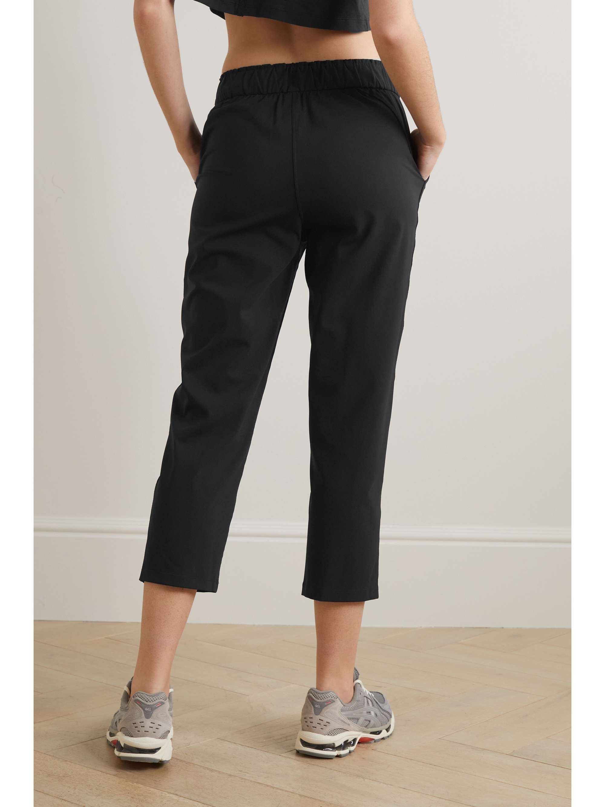 Cropped high-rise stretch track pants view