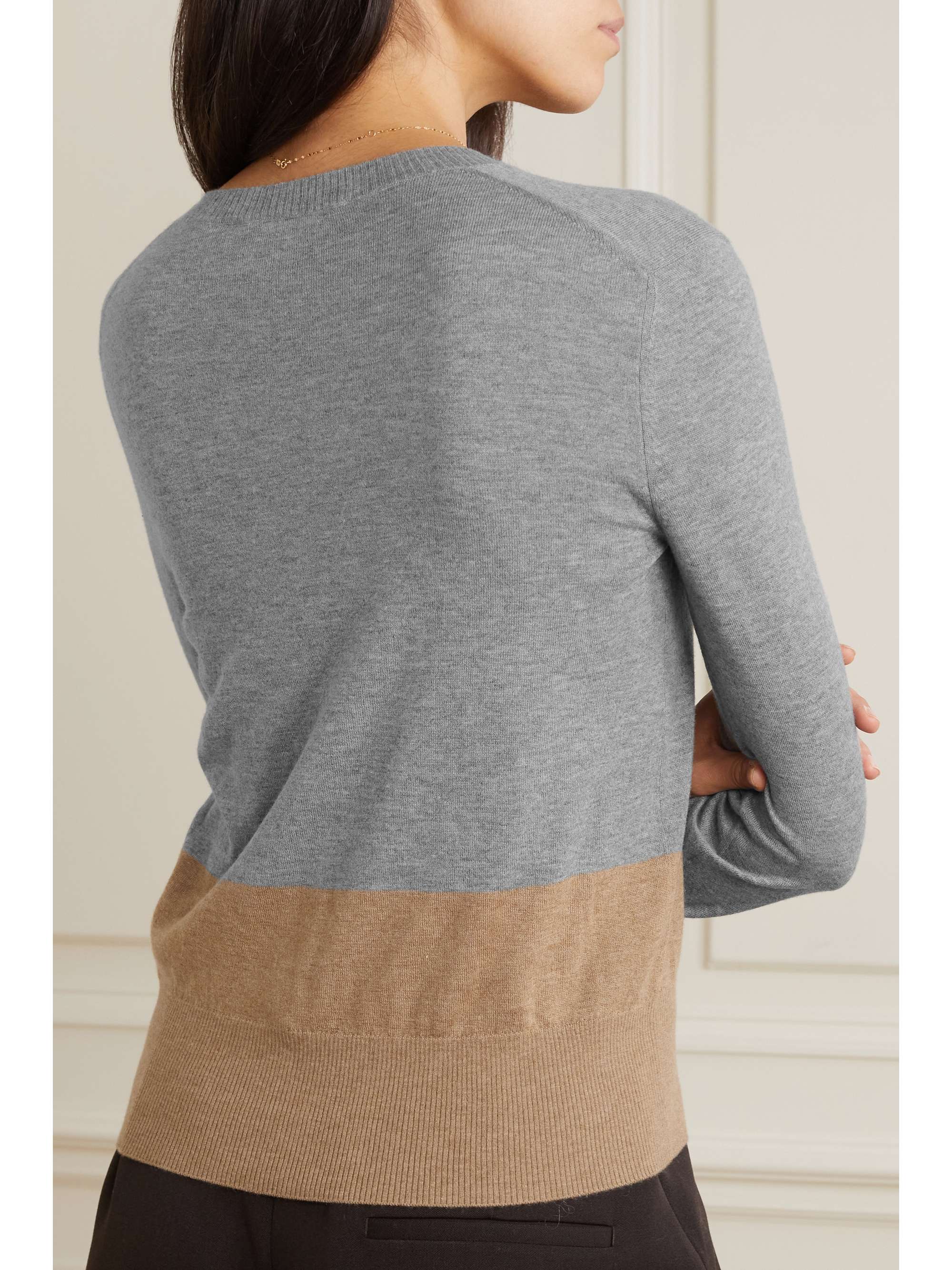 Color-block cashmere sweater view