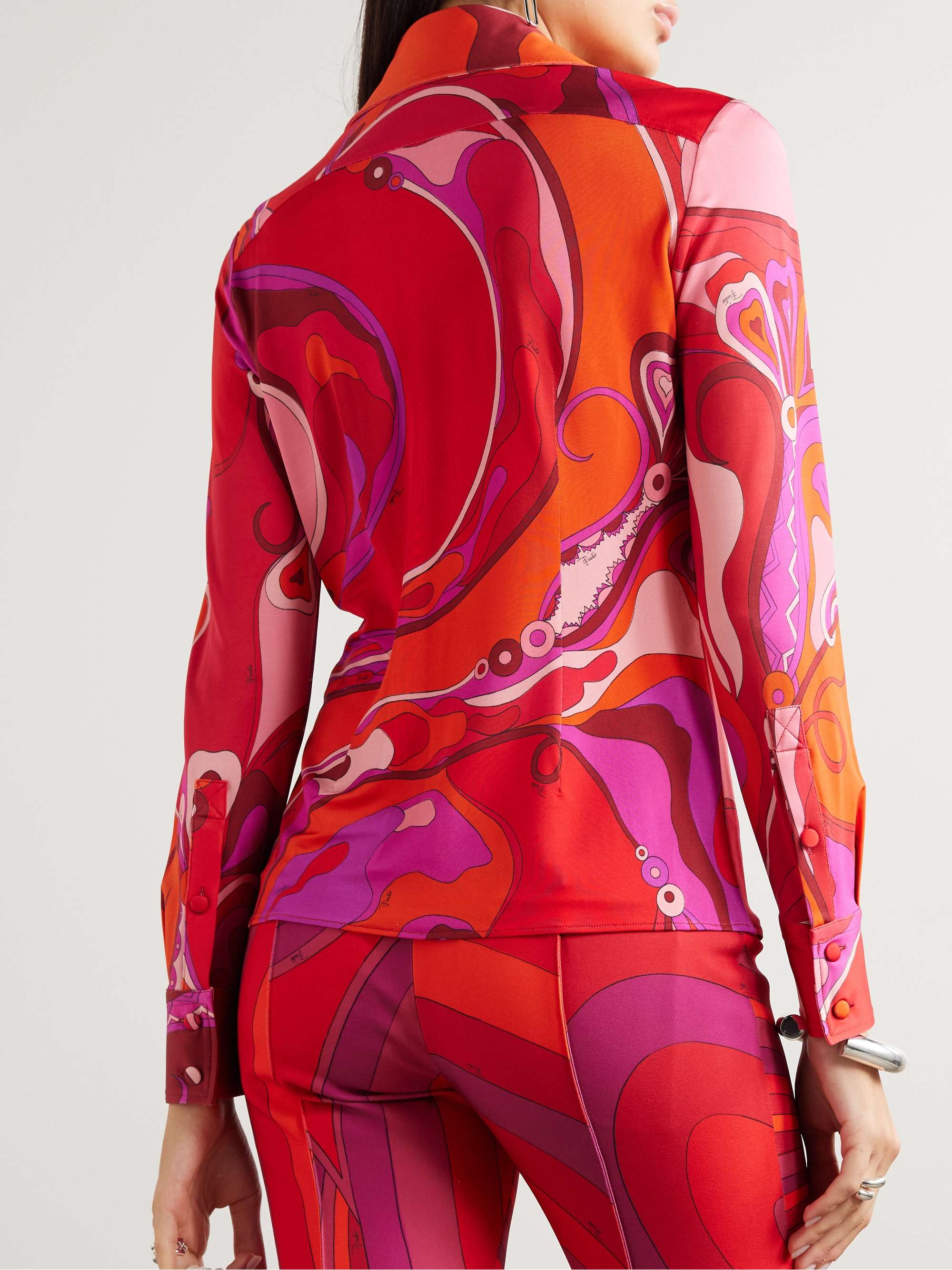 Printed satin-jersey shirt view