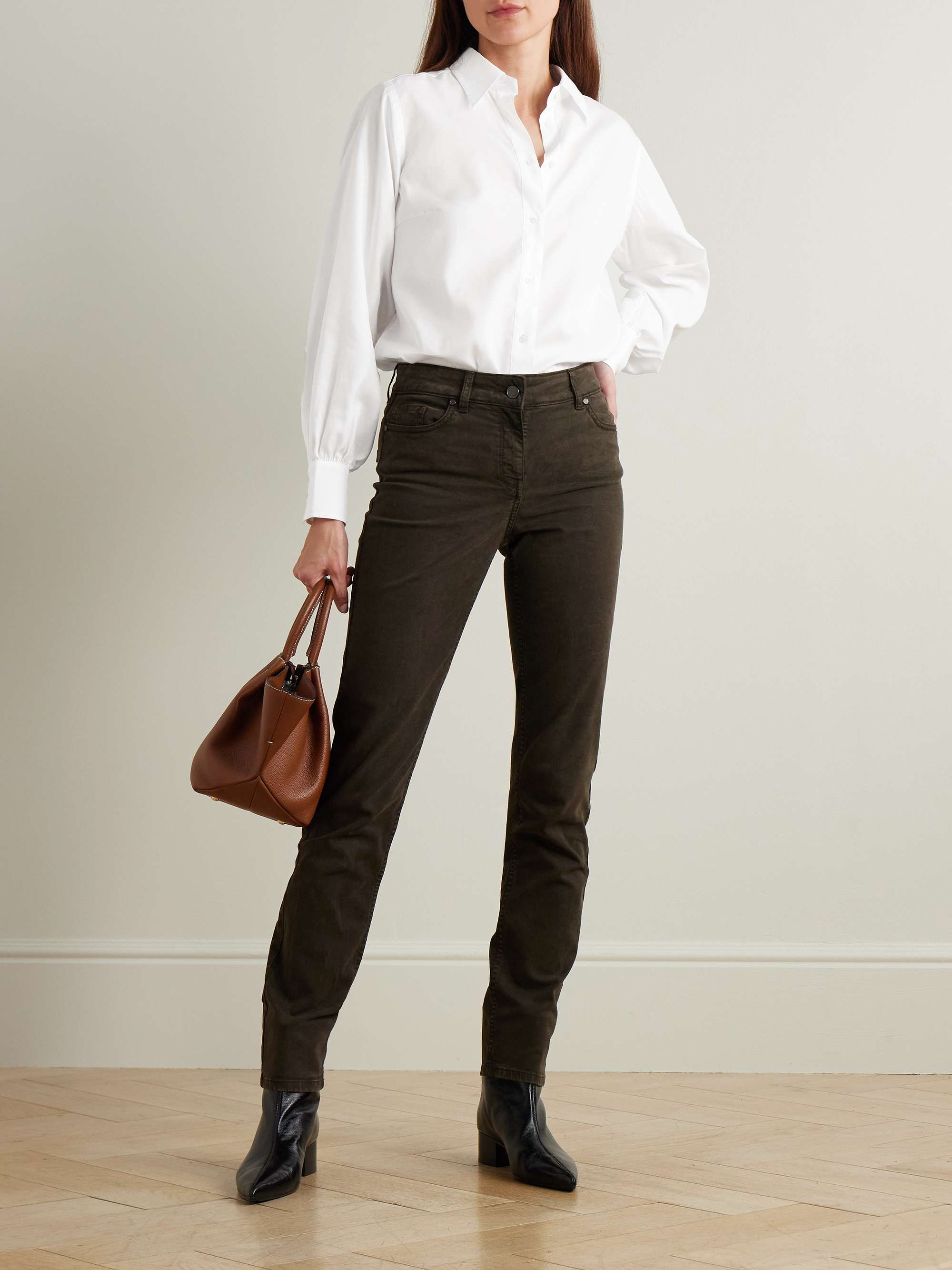 Logo-embroidered cotton-poplin shirt view