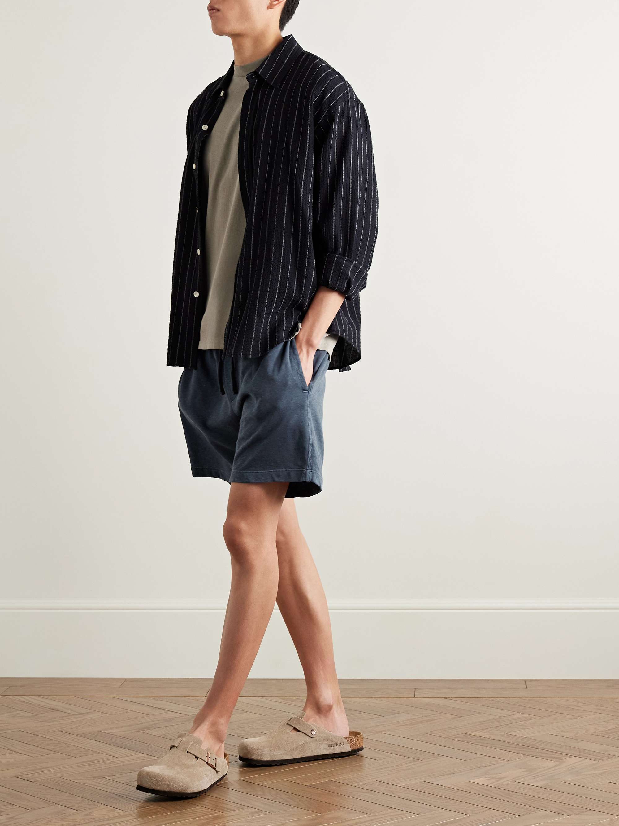 Mélange Loopback Cotton-Jersey Drawstring Shorts view