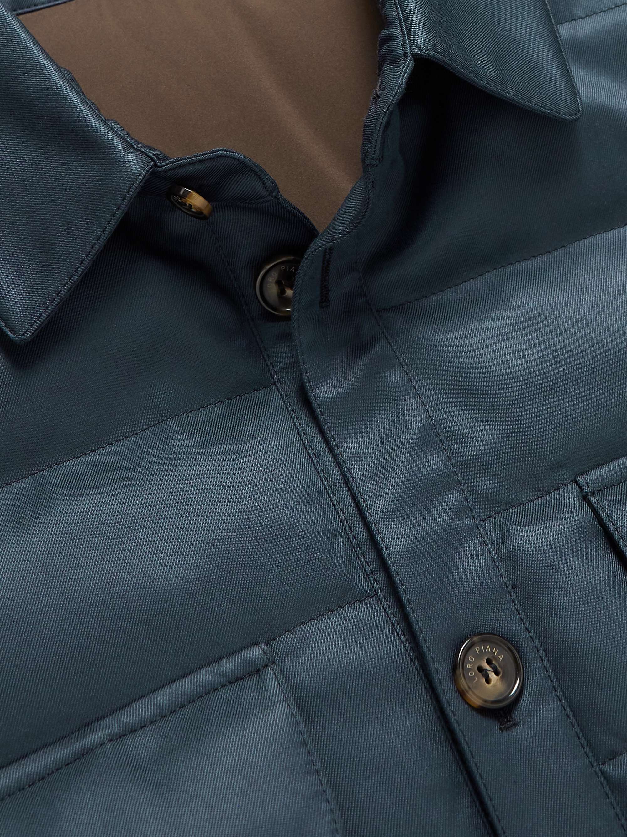 Quilted Silk-Twill Down Overshirt view
