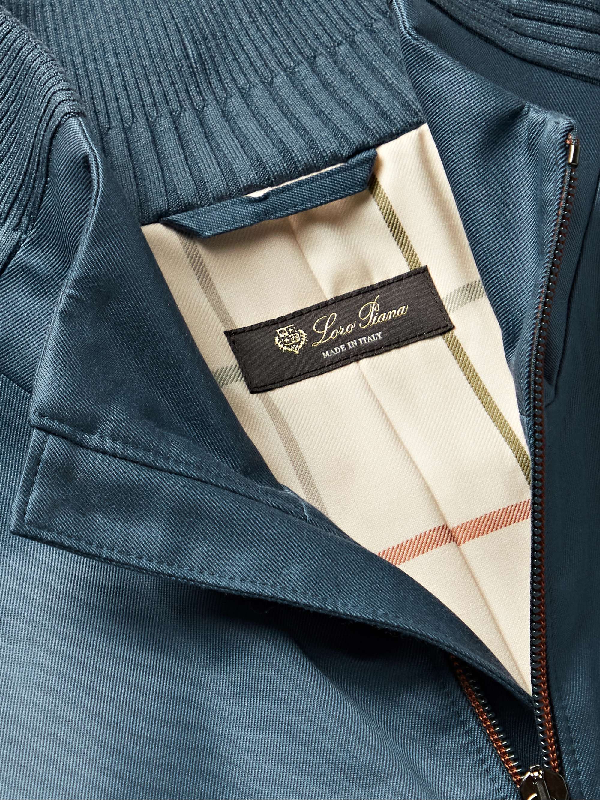 Padded Silk-Twill Bomber Jacket view