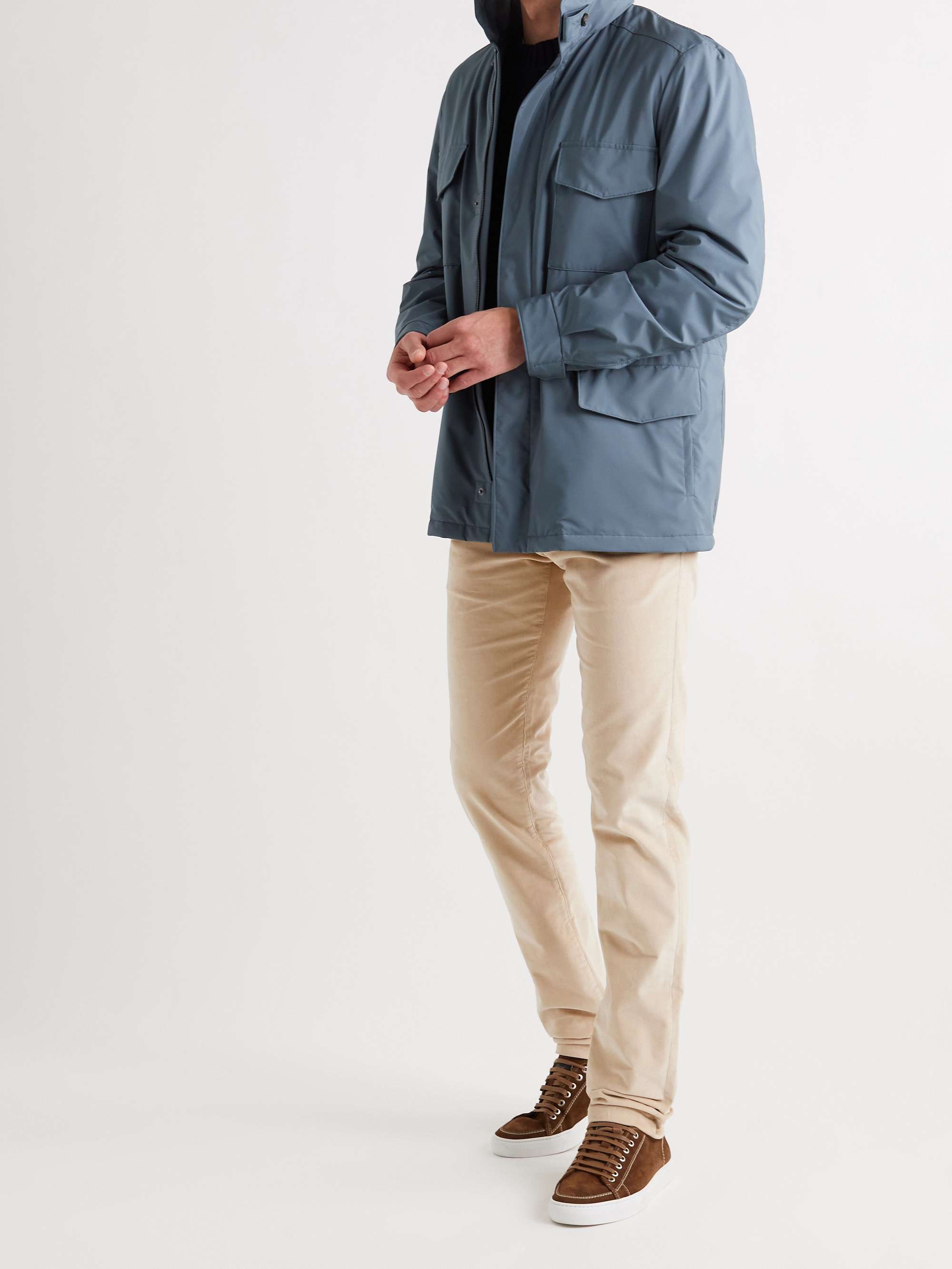 Slim-Fit Stretch-Cotton Corduroy Trousers view