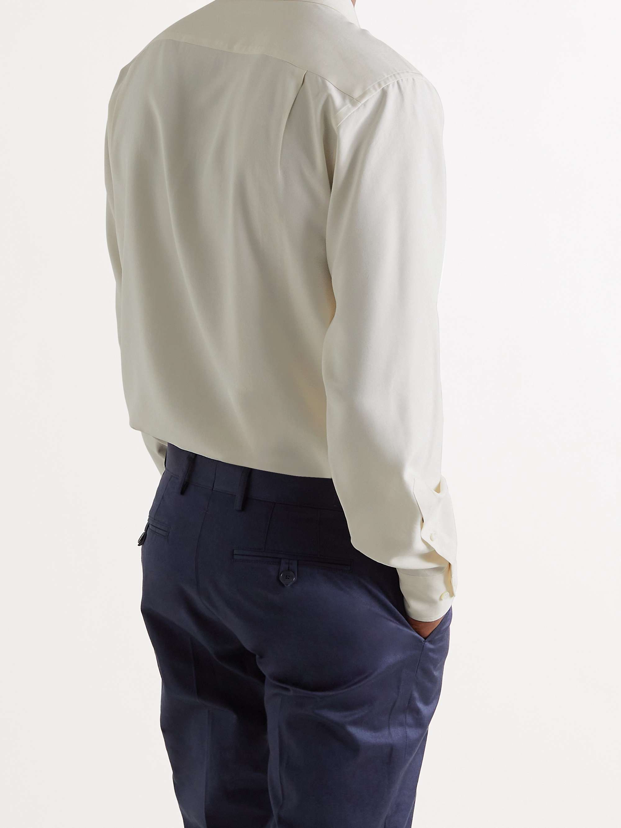 André Garment-Dyed Silk Shirt view