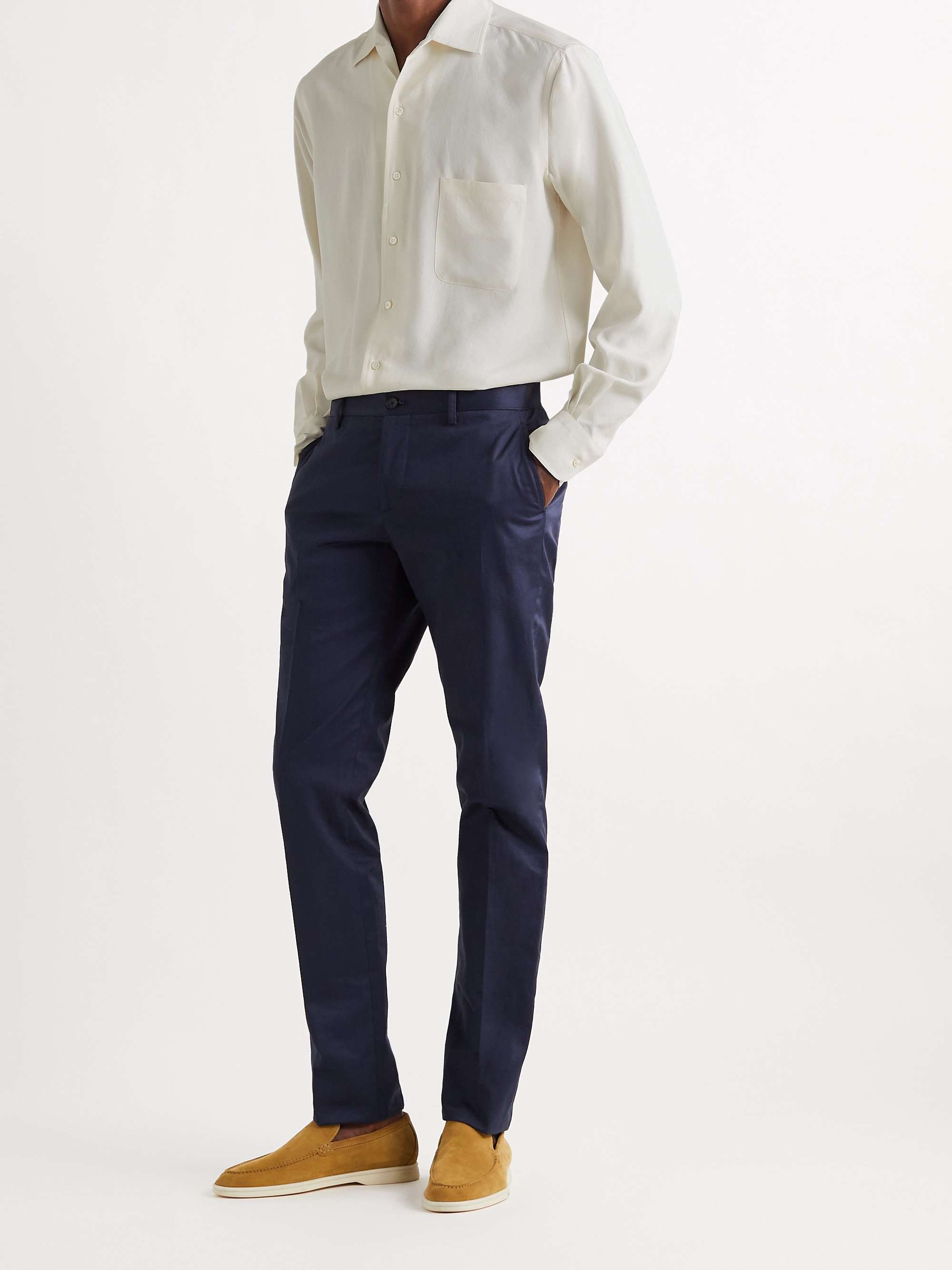 André Garment-Dyed Silk Shirt view