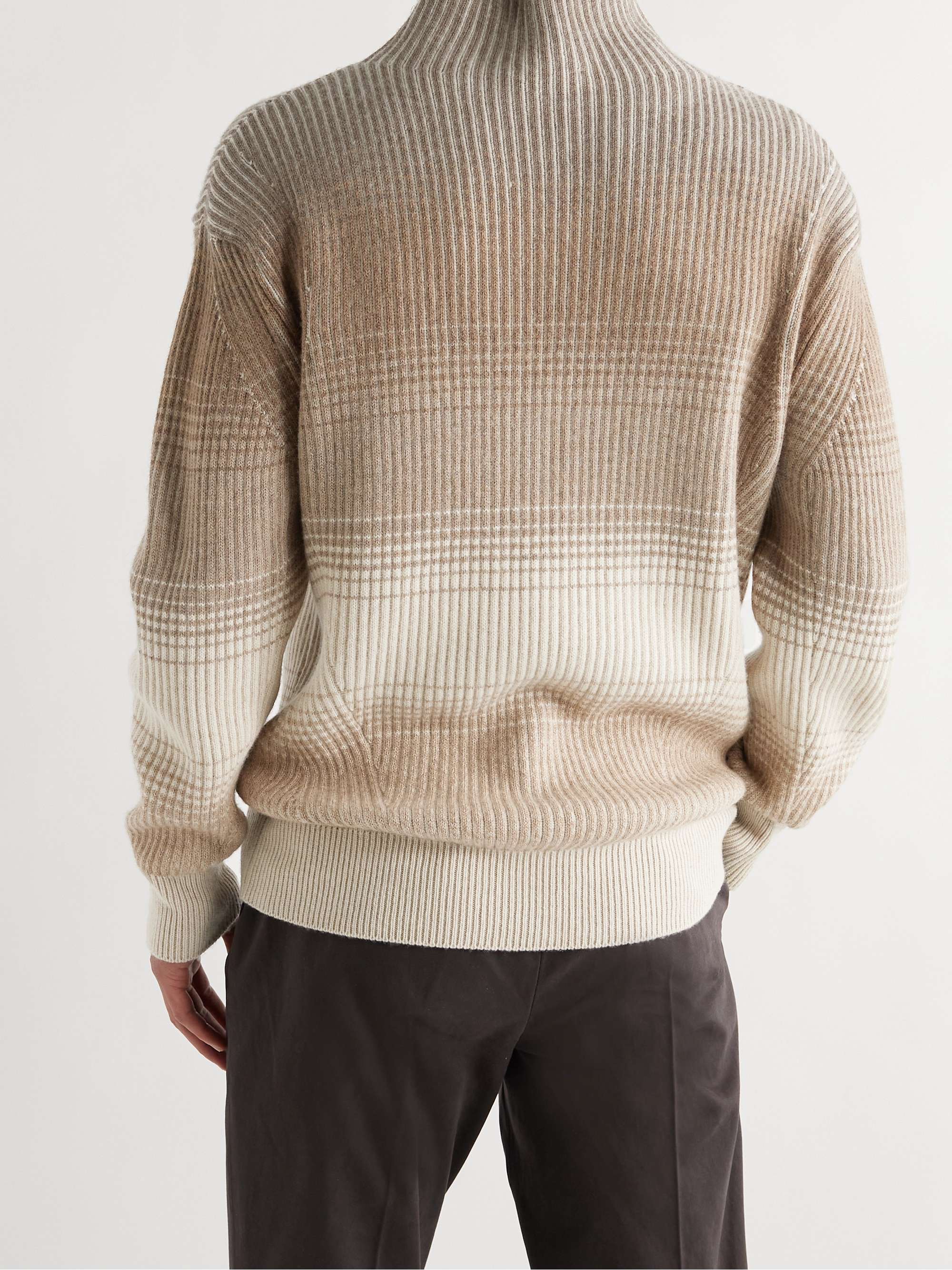Ribbed Virgin Wool Mock-Neck Sweater view