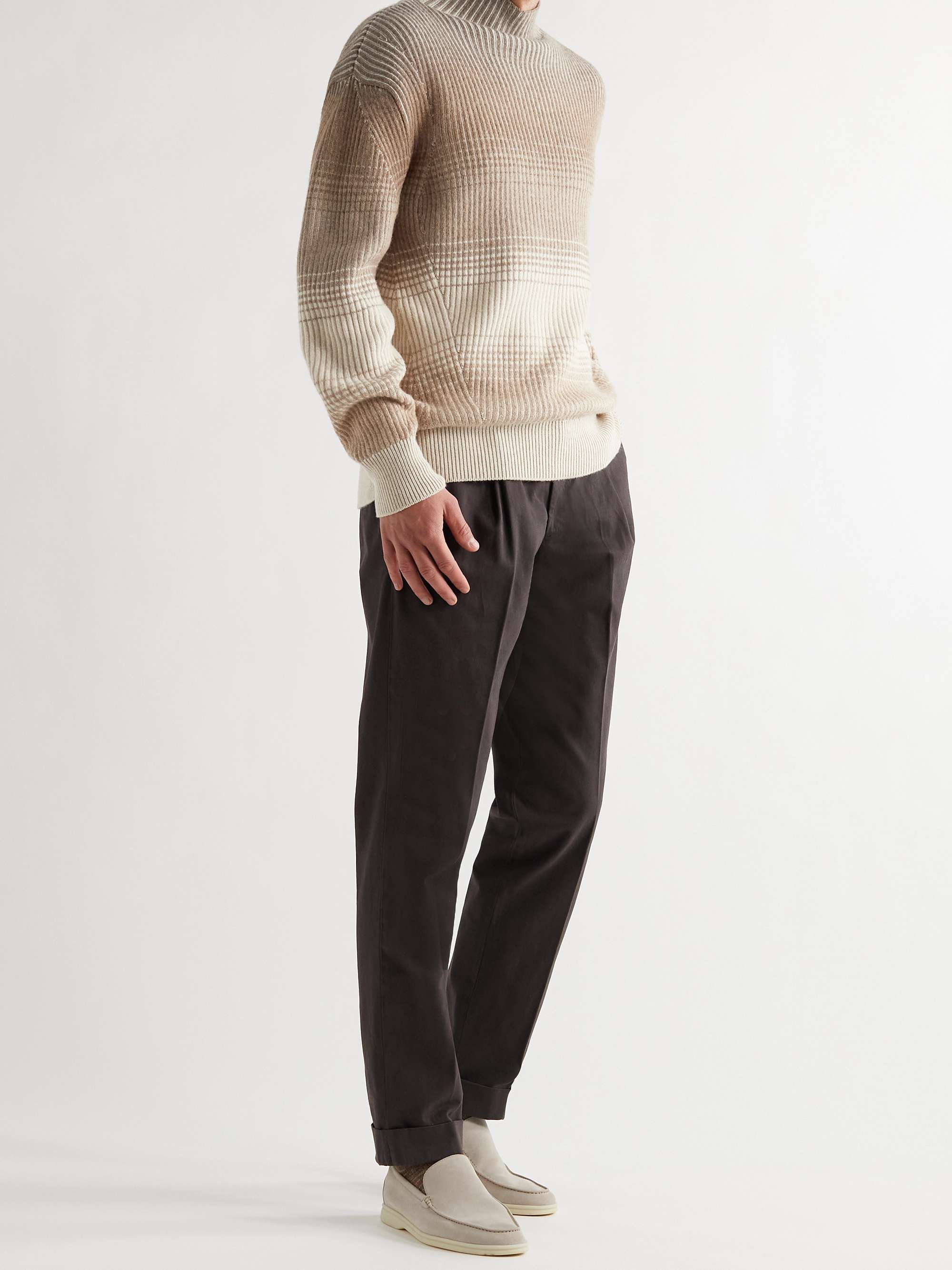 Ribbed Virgin Wool Mock-Neck Sweater view