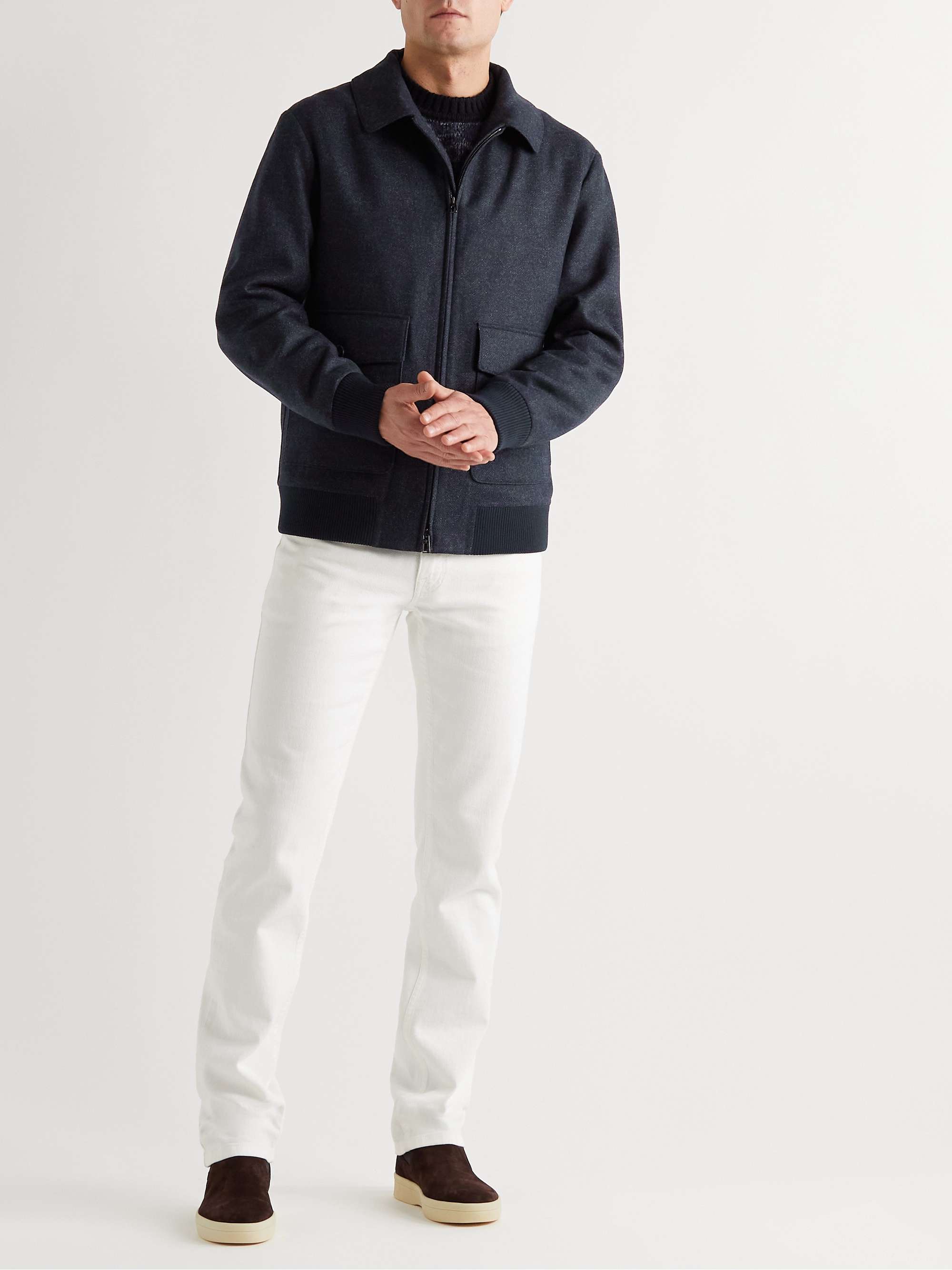 Caldwell Rain System Virgin Wool and Cashmere-Blend Bomber Jacket view