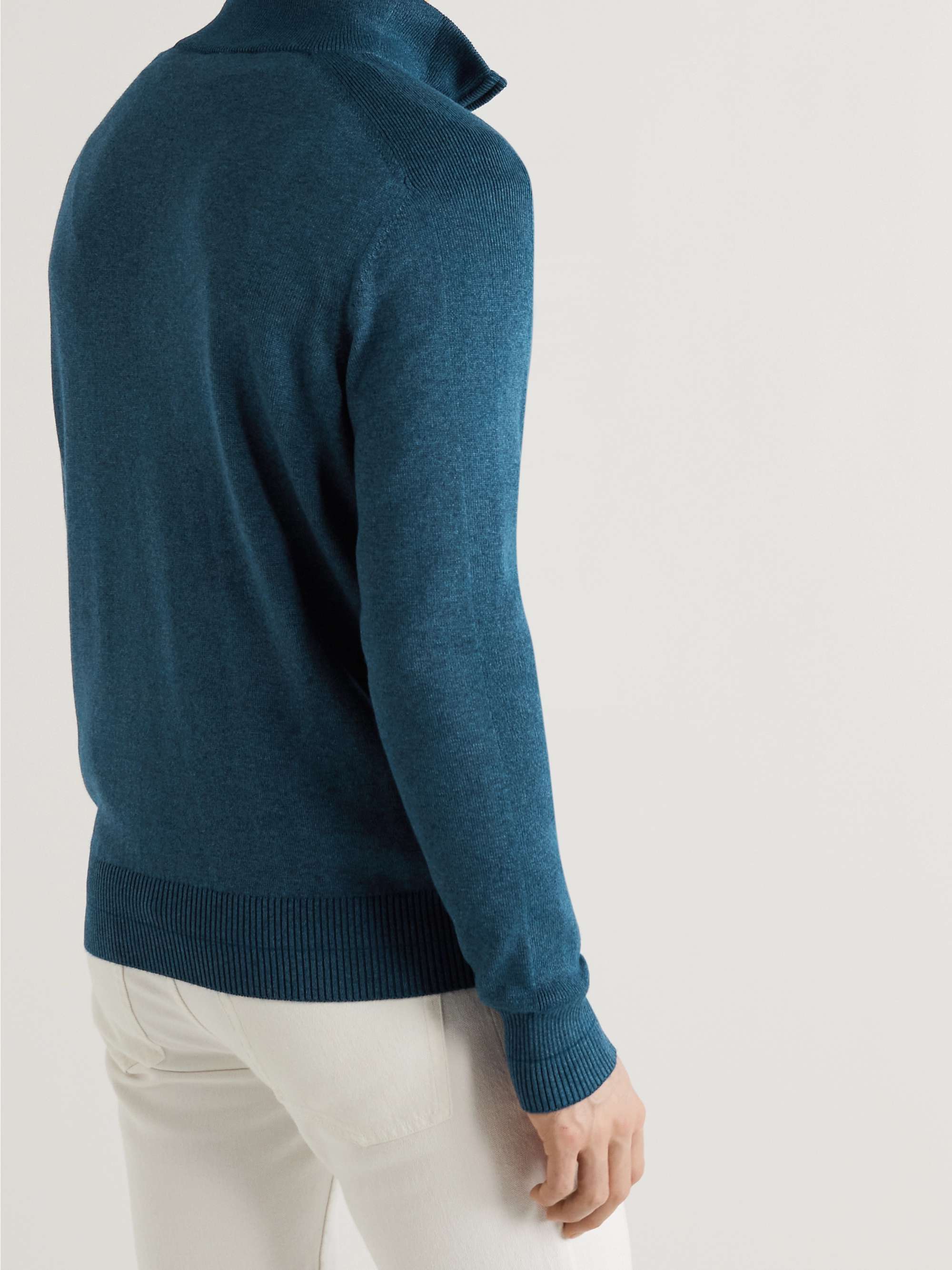 Half-Zip Cashmere and Silk-Blend Sweater view