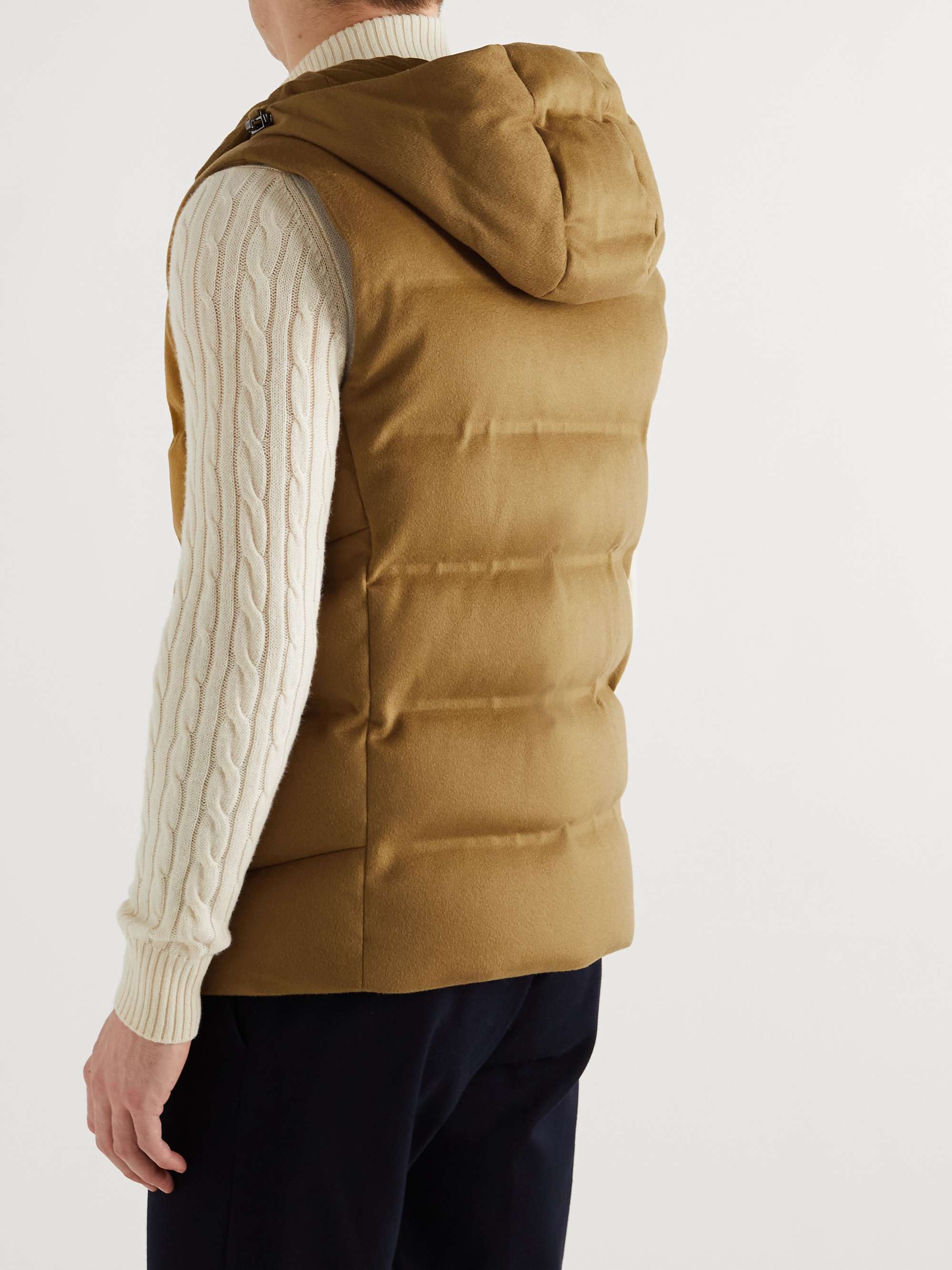 Fillmore Quilted Storm System Cashmere Hooded Down Gilet view