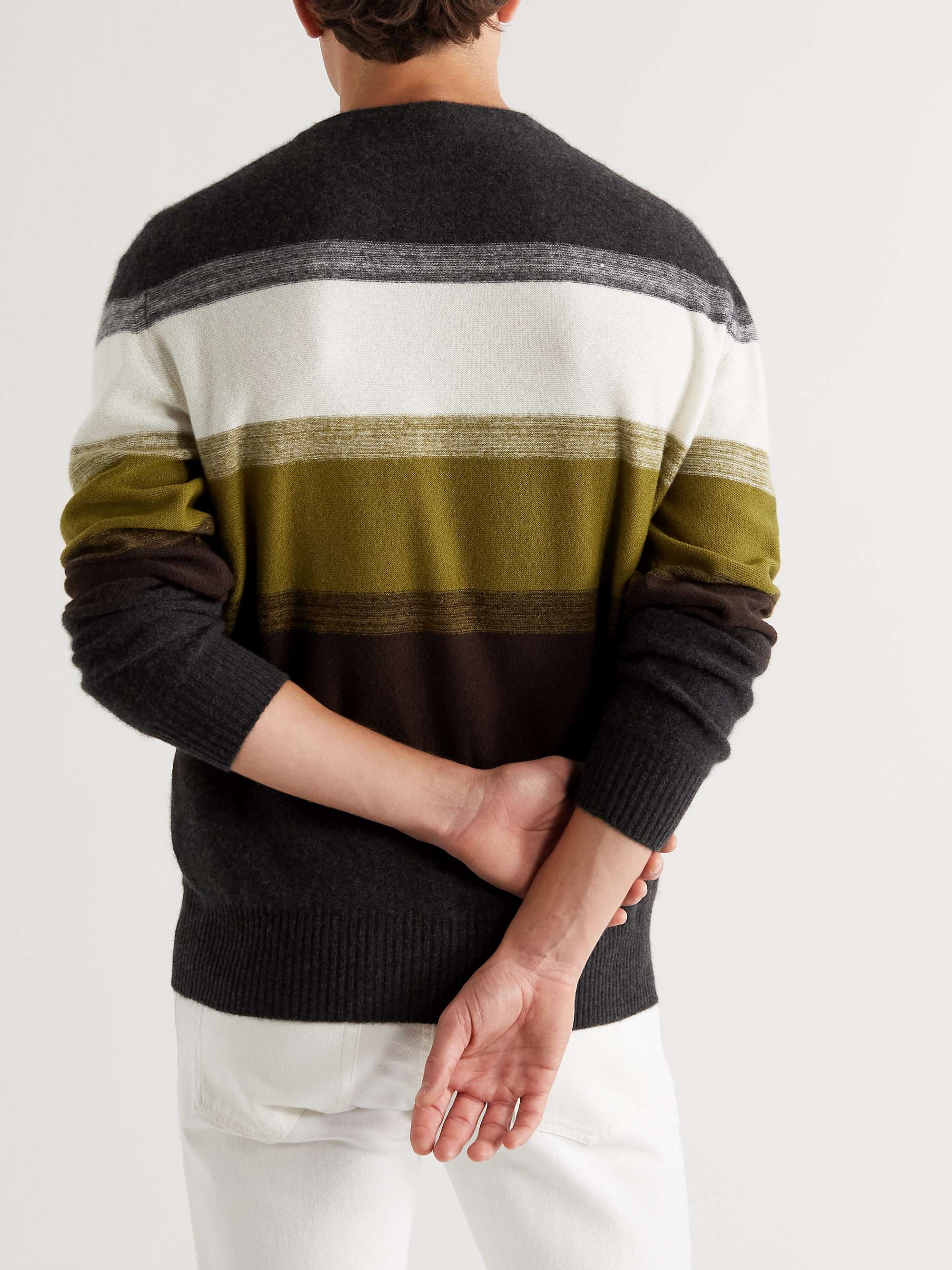 Glenshell Striped Cashmere and Silk-Blend Sweater view