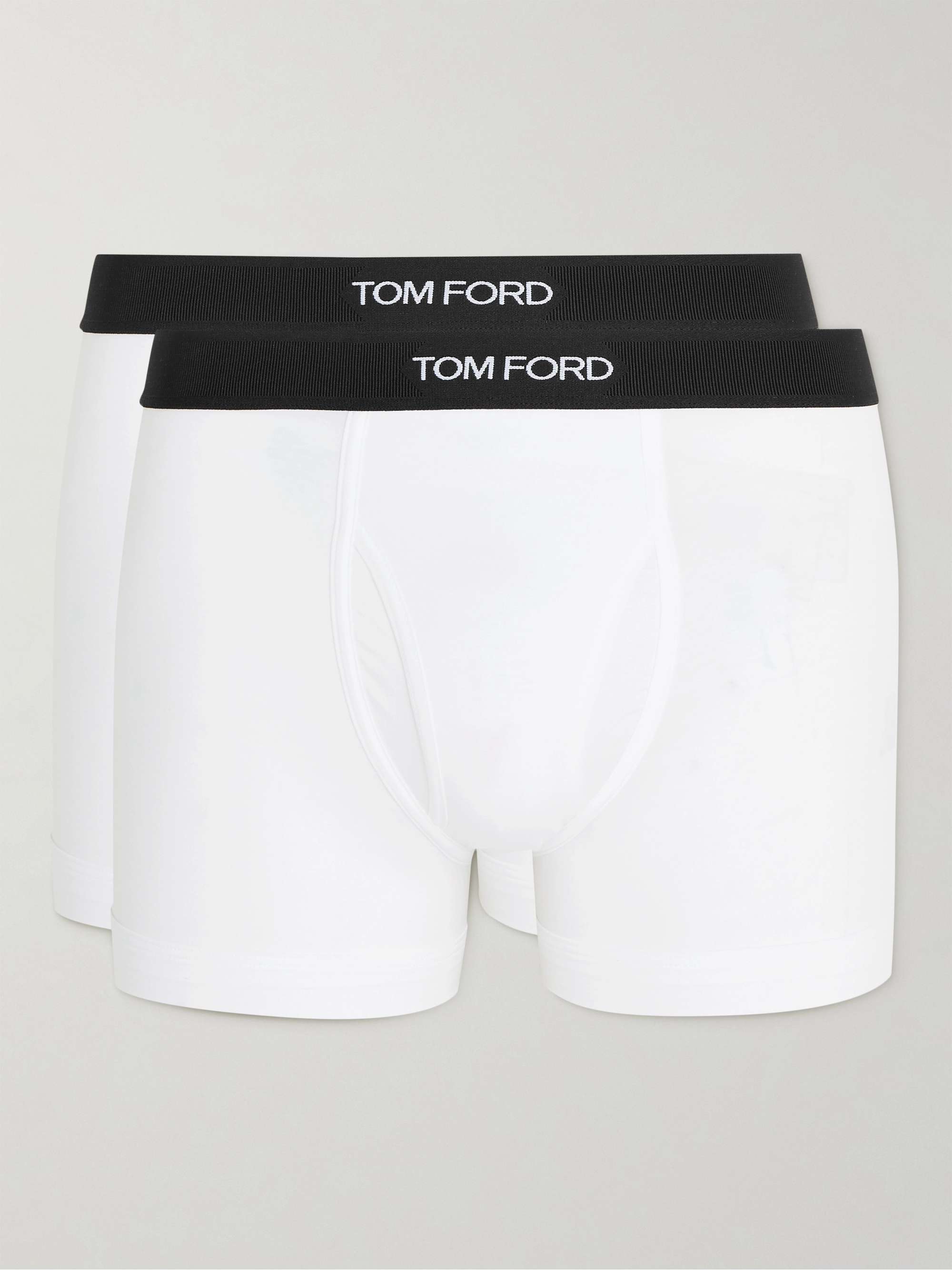 Two-Pack Stretch Cotton and Modal-Blend Boxer Briefs view