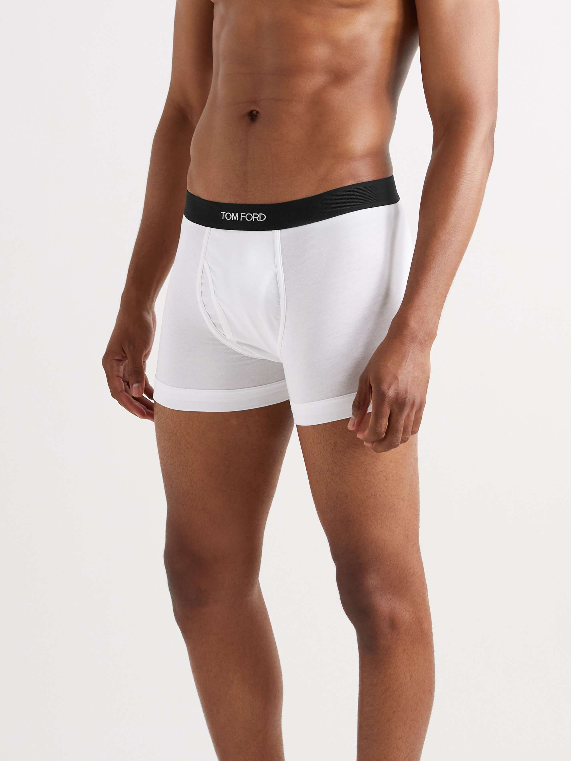 Two-Pack Stretch Cotton and Modal-Blend Boxer Briefs view