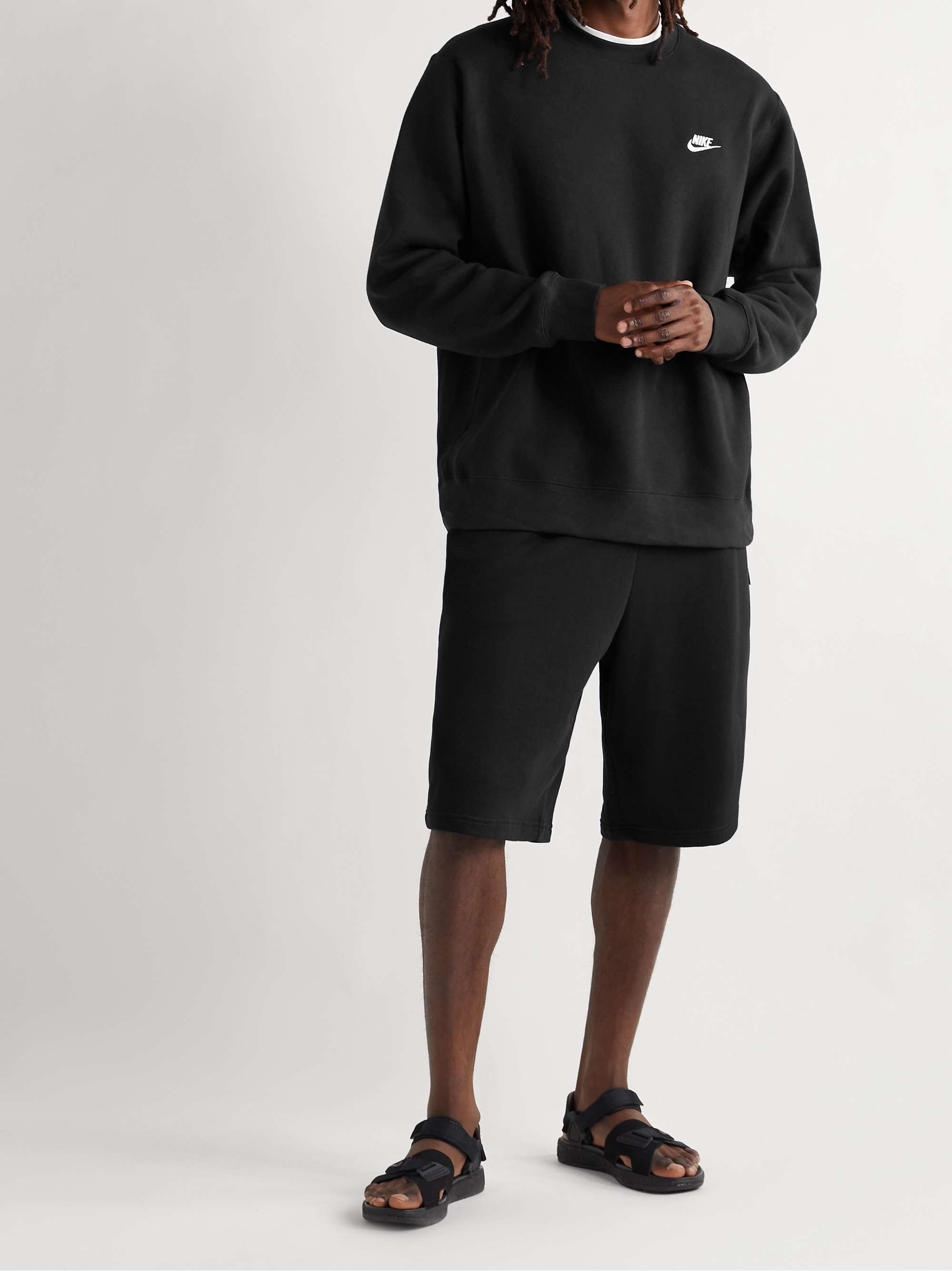 Sportswear Club Logo-Embroidered Cotton-Blend Tech Fleece Sweatshirt view