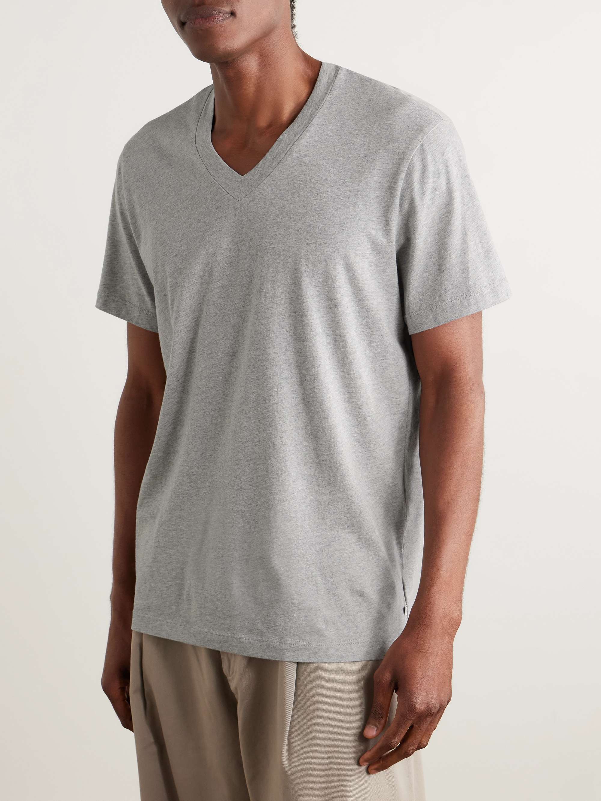 Mélange Combed Cotton-Jersey T-Shirt view