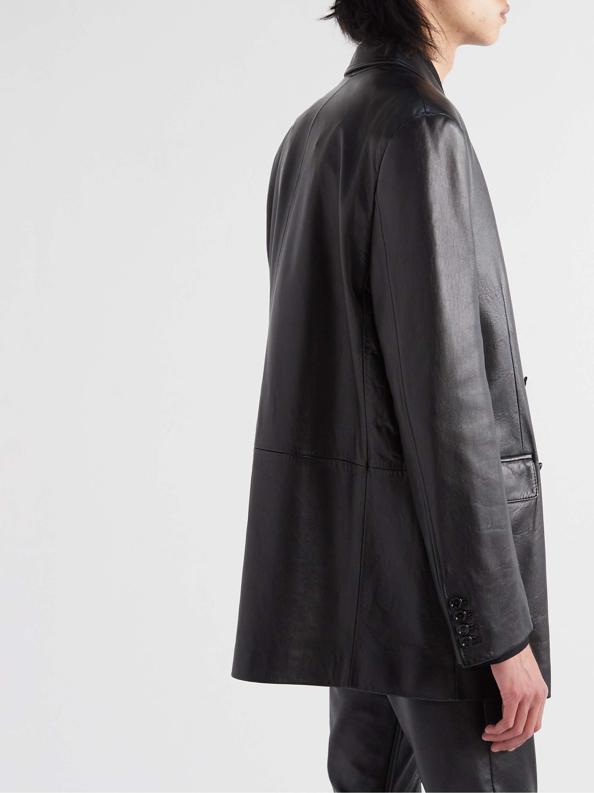 Oversized Leather Blazer view