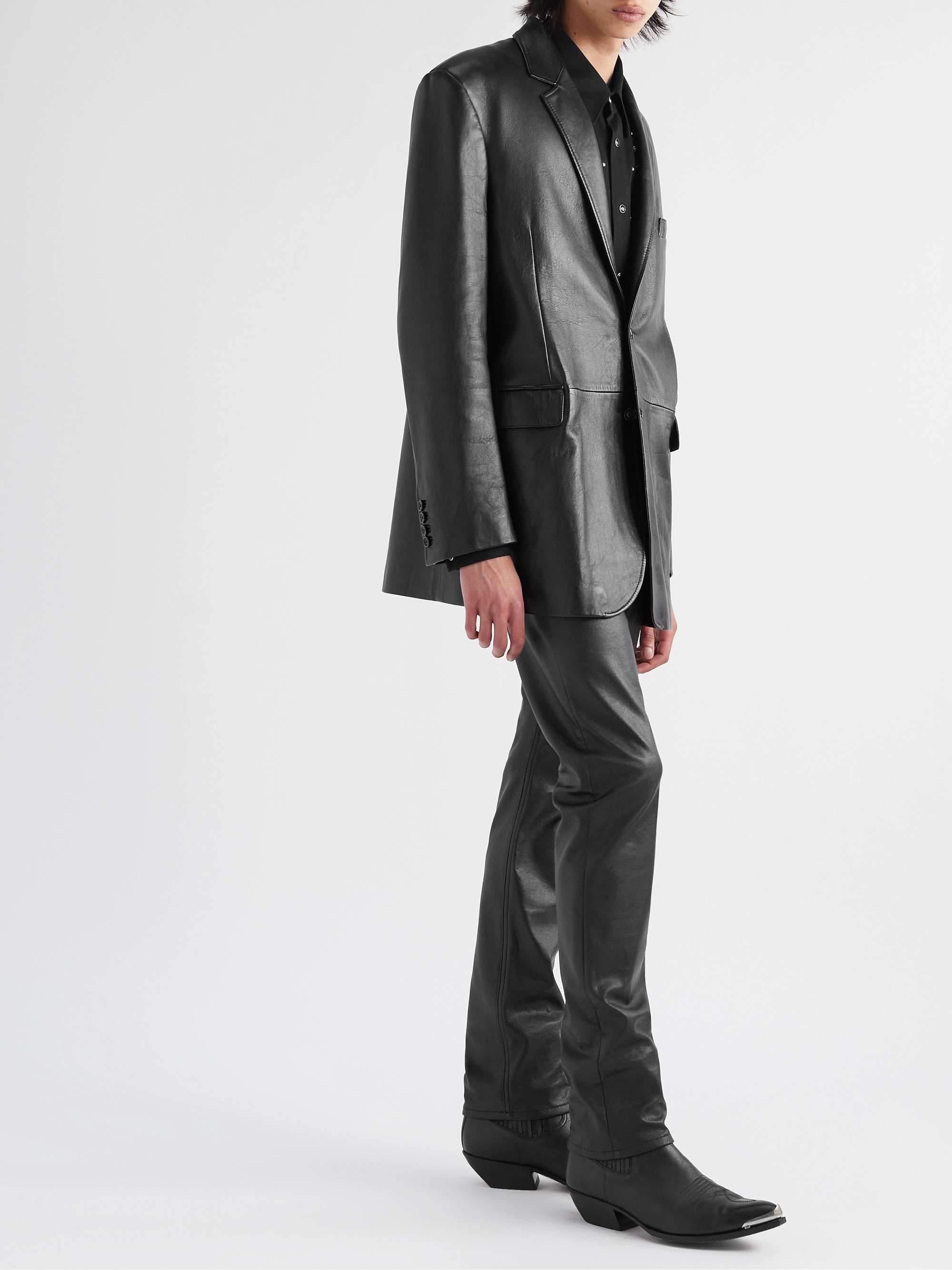 Oversized Leather Blazer view