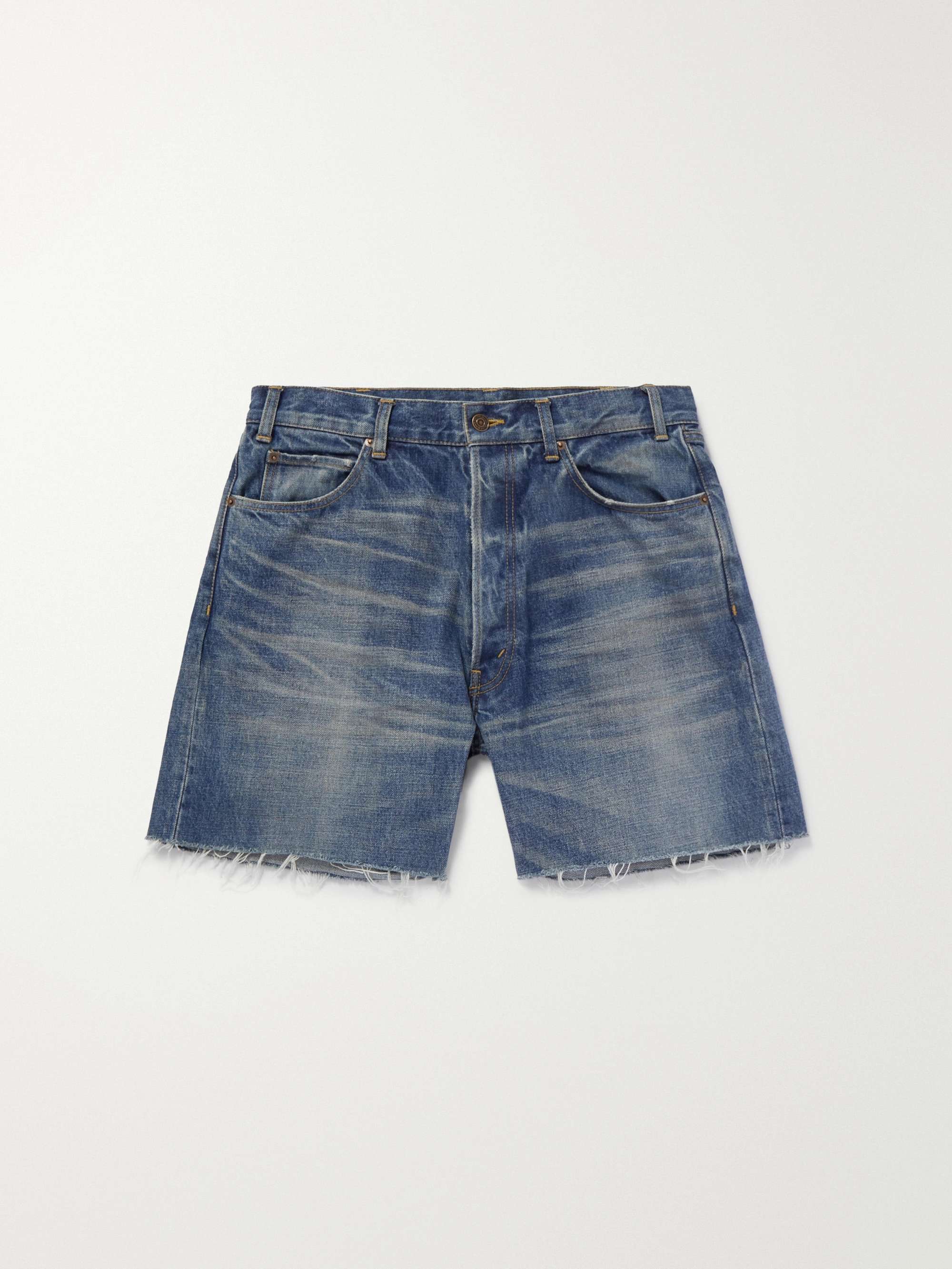 Wesley Straight-Leg Distressed Denim Shorts view