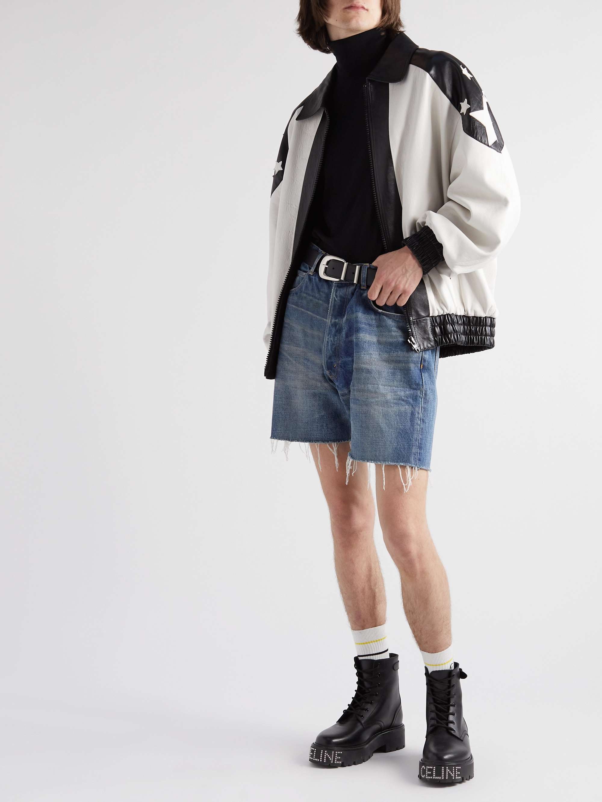 Wesley Straight-Leg Distressed Denim Shorts view