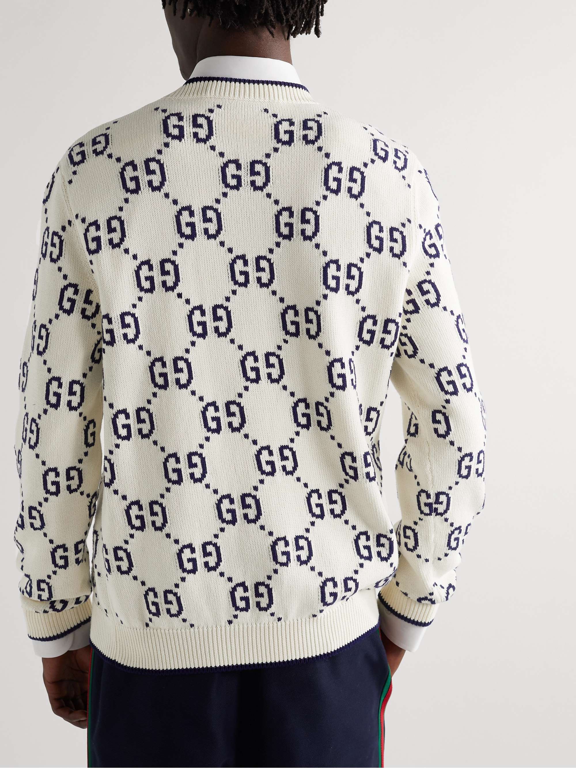 Logo-Jacquard Cotton Sweater view