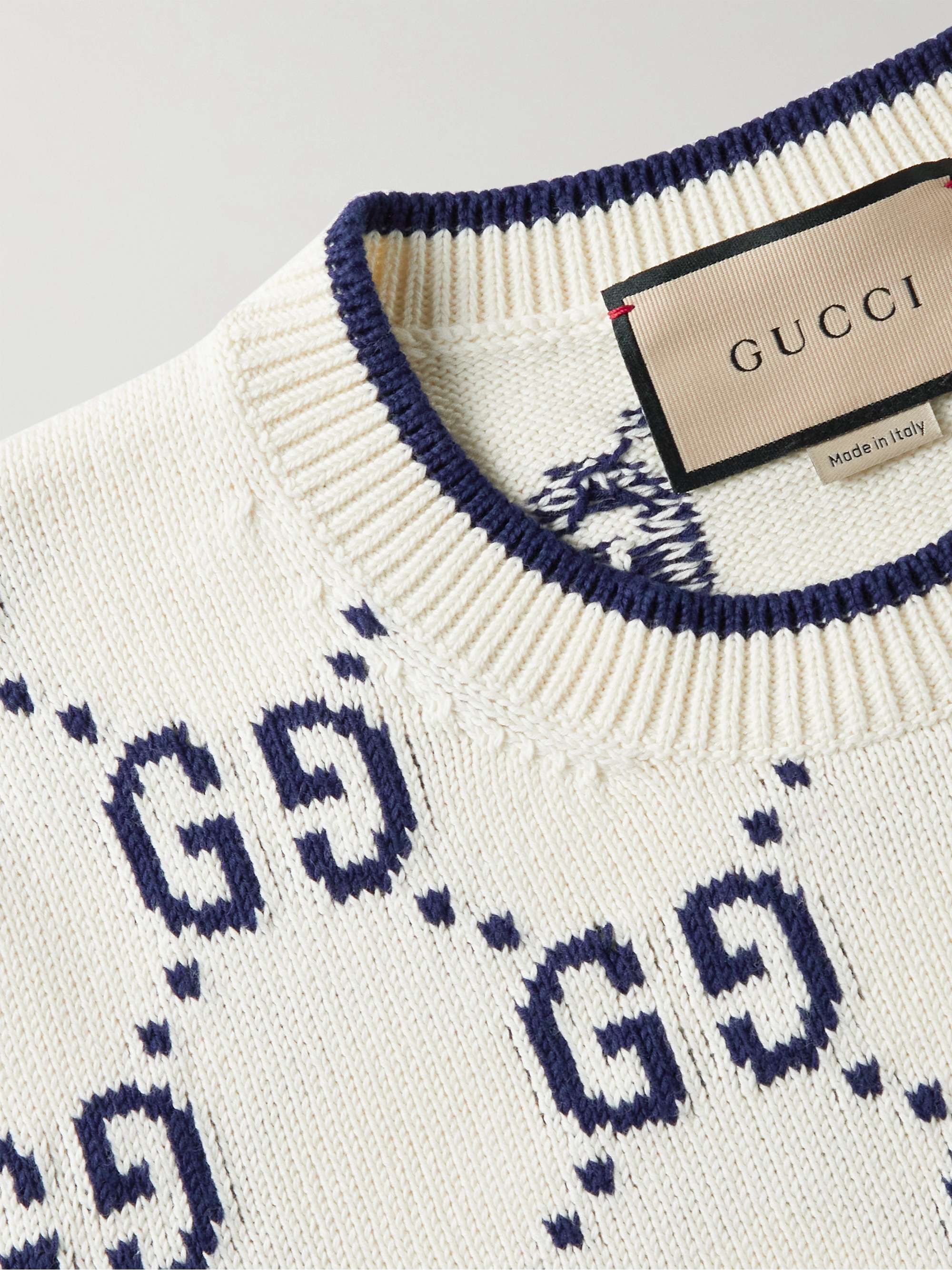 Logo-Jacquard Cotton Sweater view