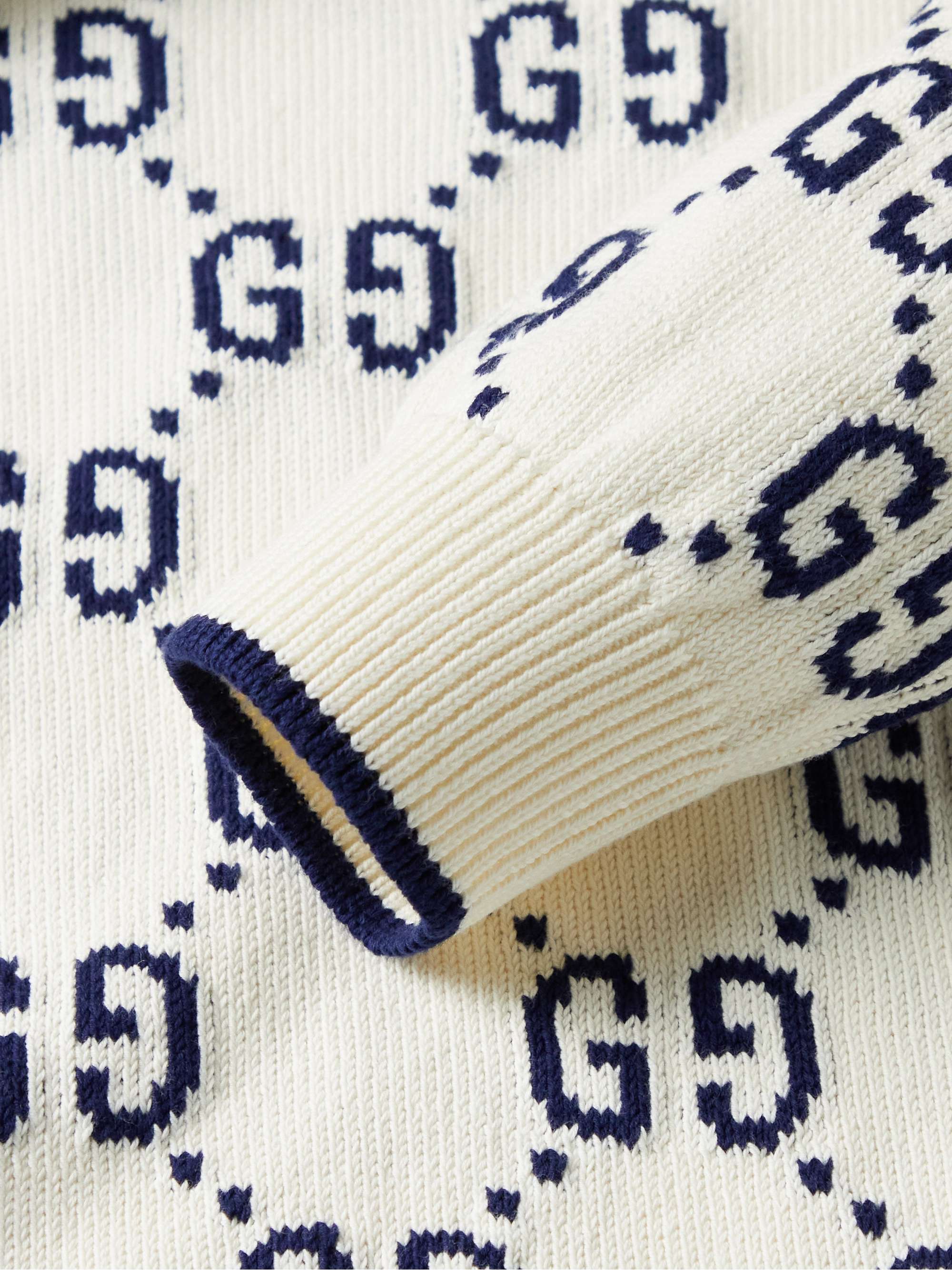 Logo-Jacquard Cotton Sweater view